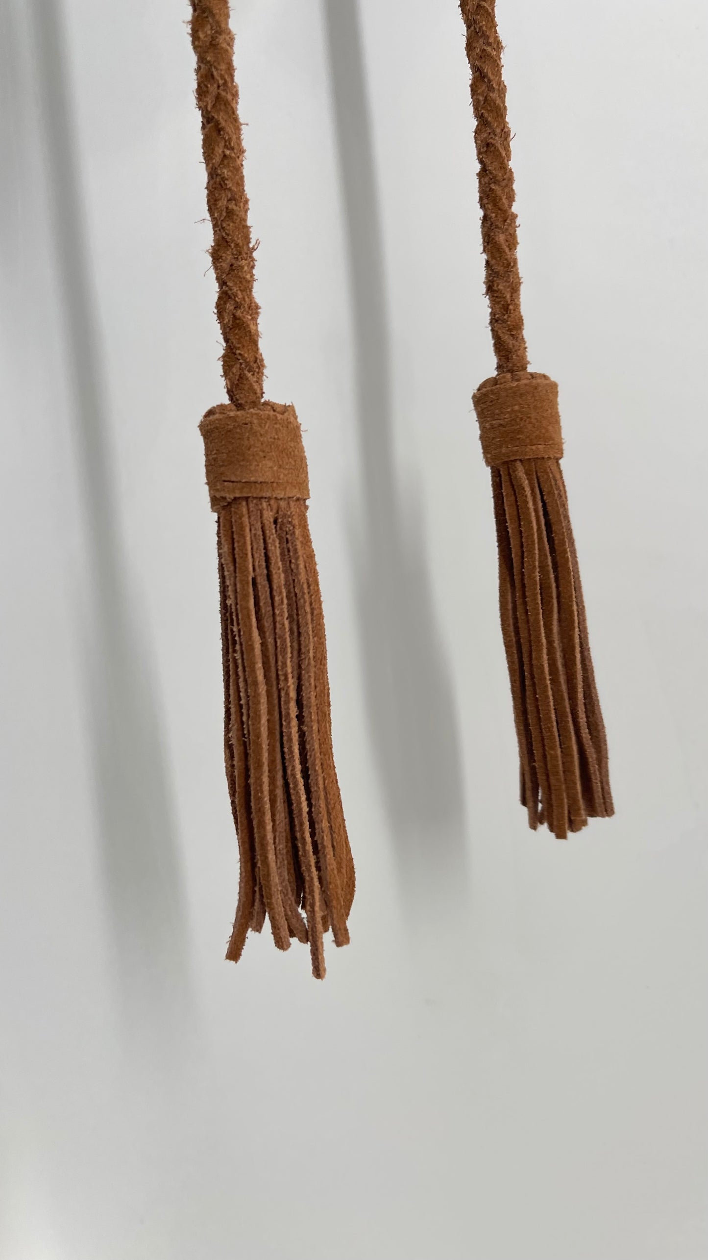 Free People Genuine Suede Leather Whip Tassel Lasso Belt (One Size)