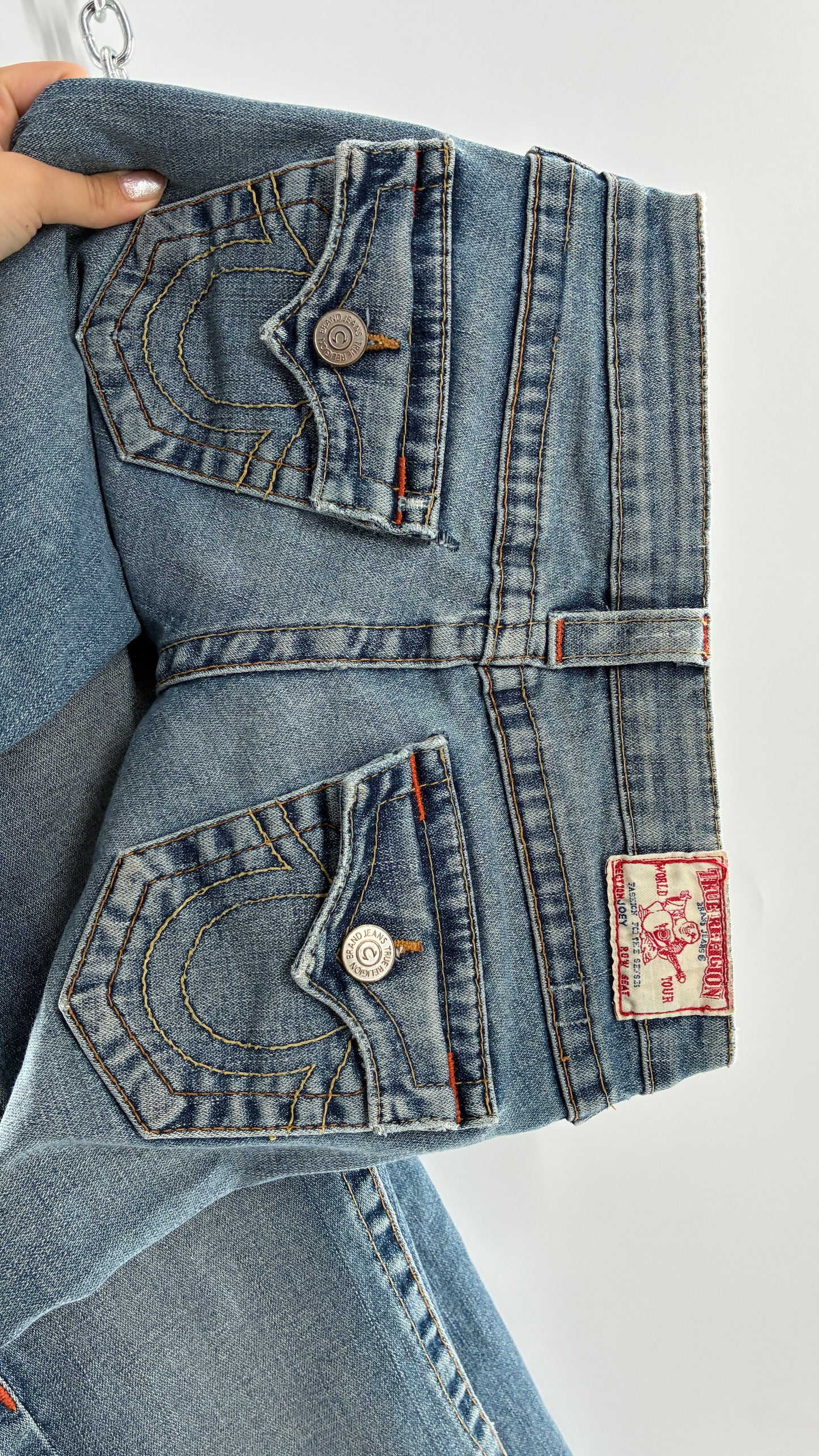 Vintage True Religion Light Wash, Low Rise Kick Flare Jeans (26)