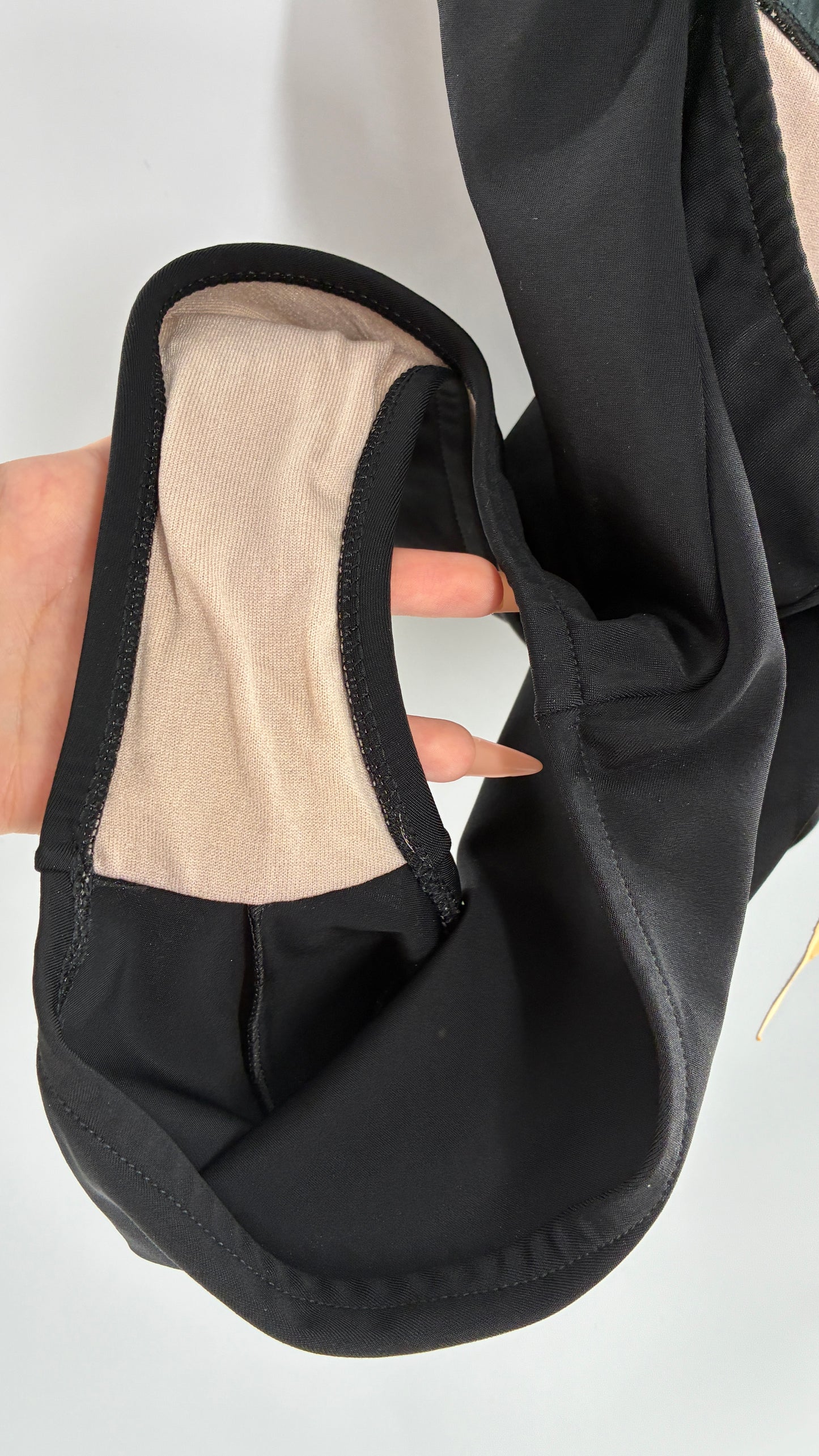 Vintage Black Handmade Retro Style Halter Thick Swimsuit (Small)