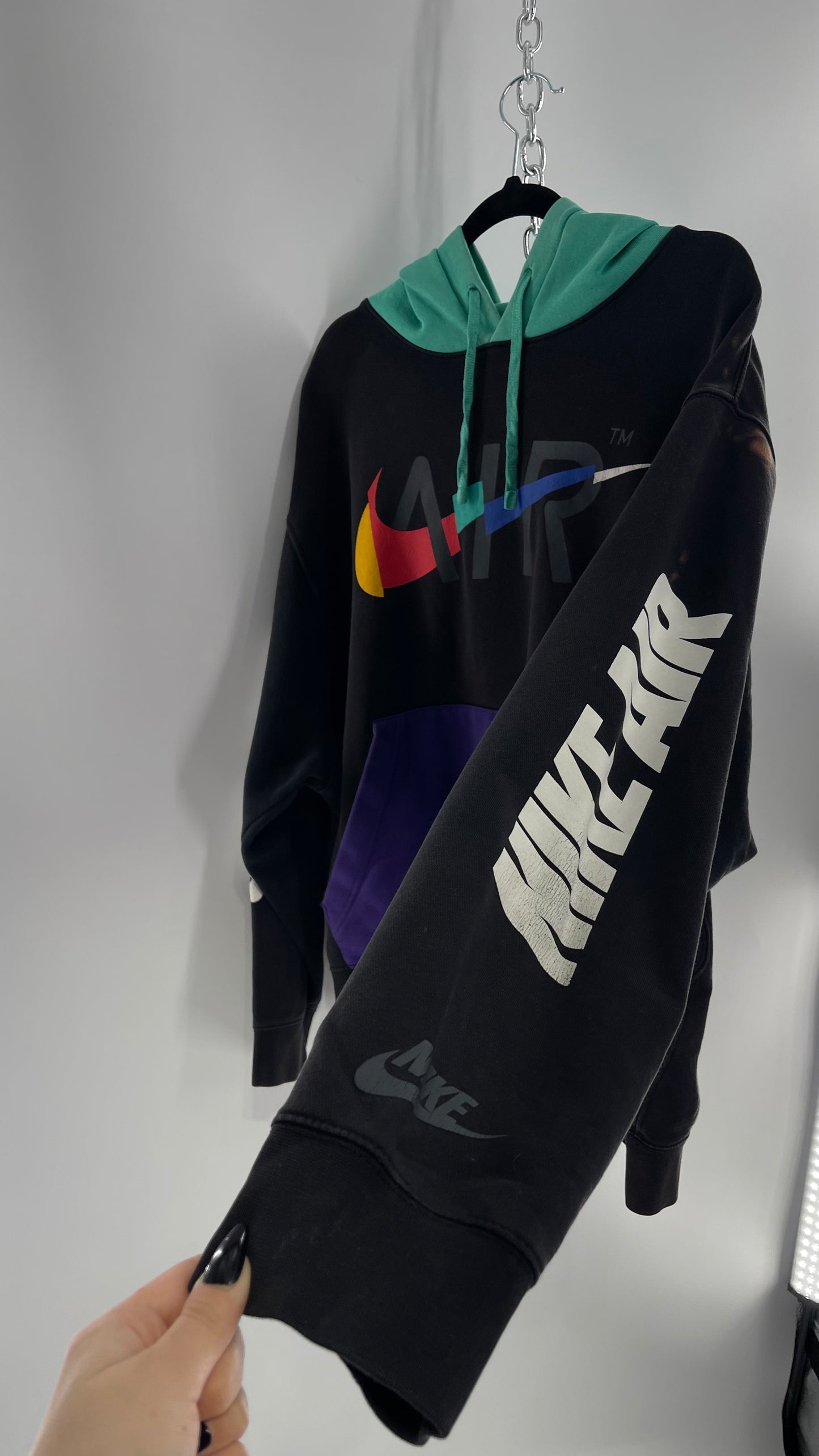 NIKE Air Color Block Nintendo Aesthetic Hoodie (XXL)