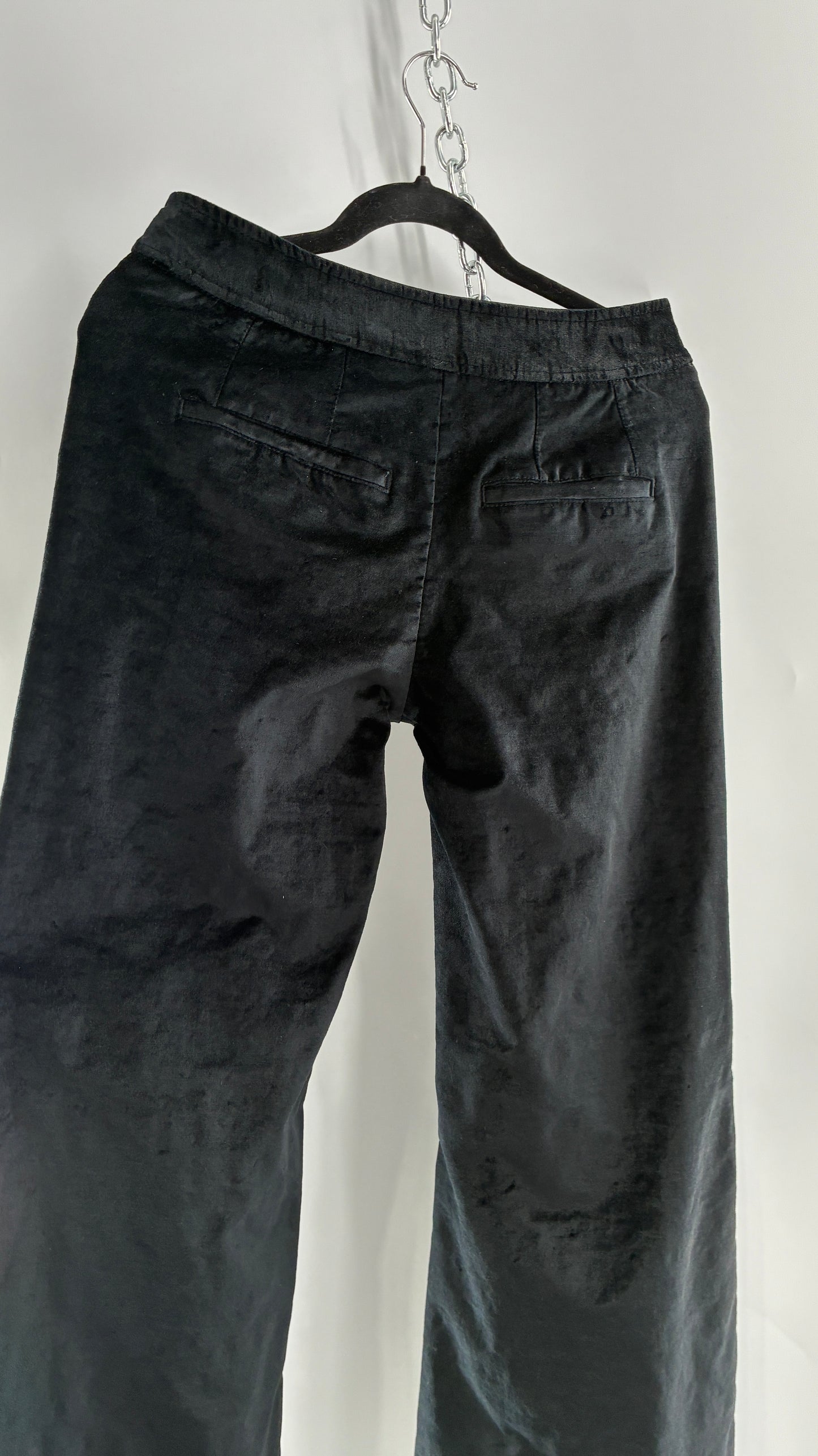 Free people Black Heavy Velour Velvet Walk with You Kick Flare Hot Pants(6)