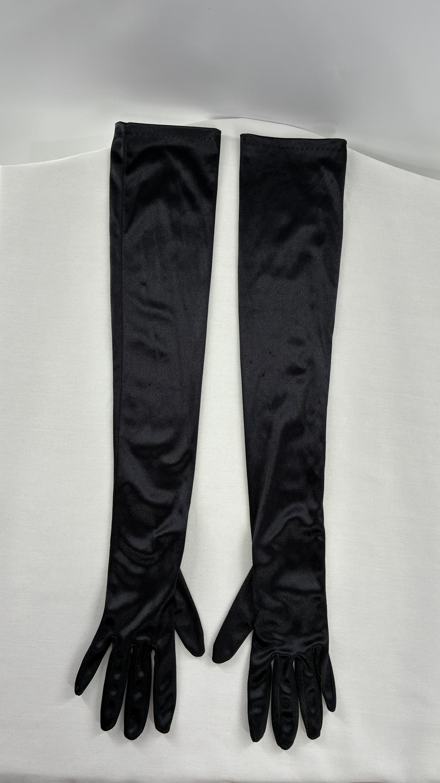 Vintage Black Silky Full Length Gloves