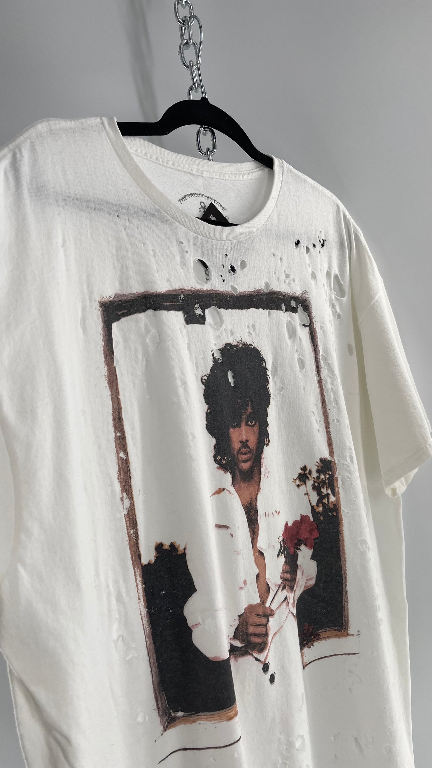 The Prince Estate Oversized Distressed Band T (S/M)