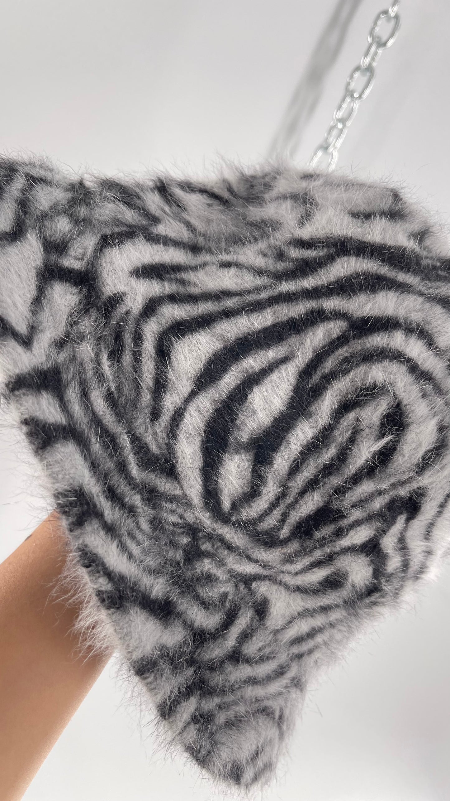 Vintage Designer Filippo Catarzi 80% Angora Zebra Printed Bucket Hat