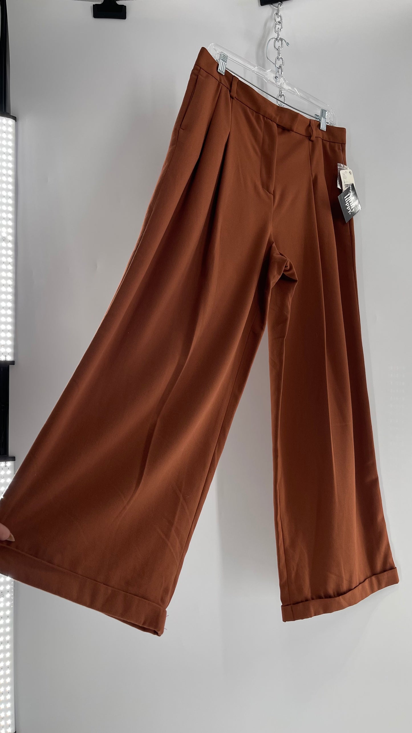 Free People Burnt Orange Wide Leg Trouser (8)