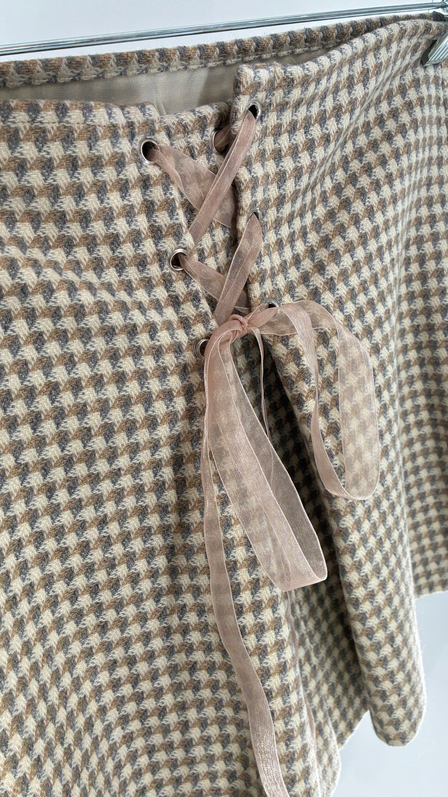 Vintage Suit Set with DONNA MORGAN Jacquard Puff Sleeves Tailored Slim Waist Suit Jacket with Upcycled Woven Mini Skirt (6)