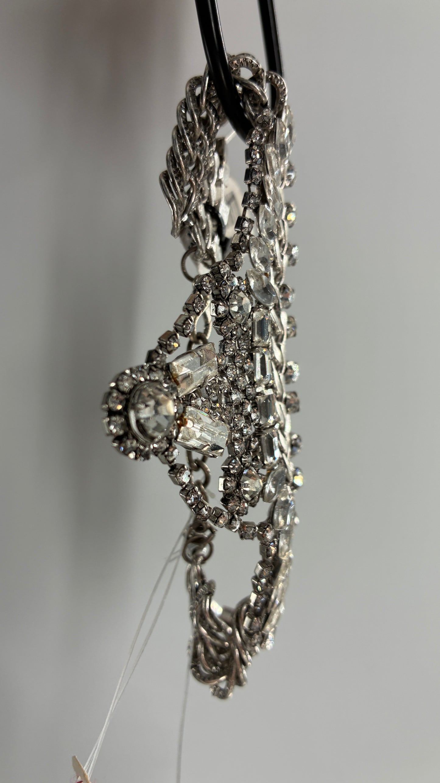Free People Elaborate Silver Rhinestone Bracelet with Tags Attached