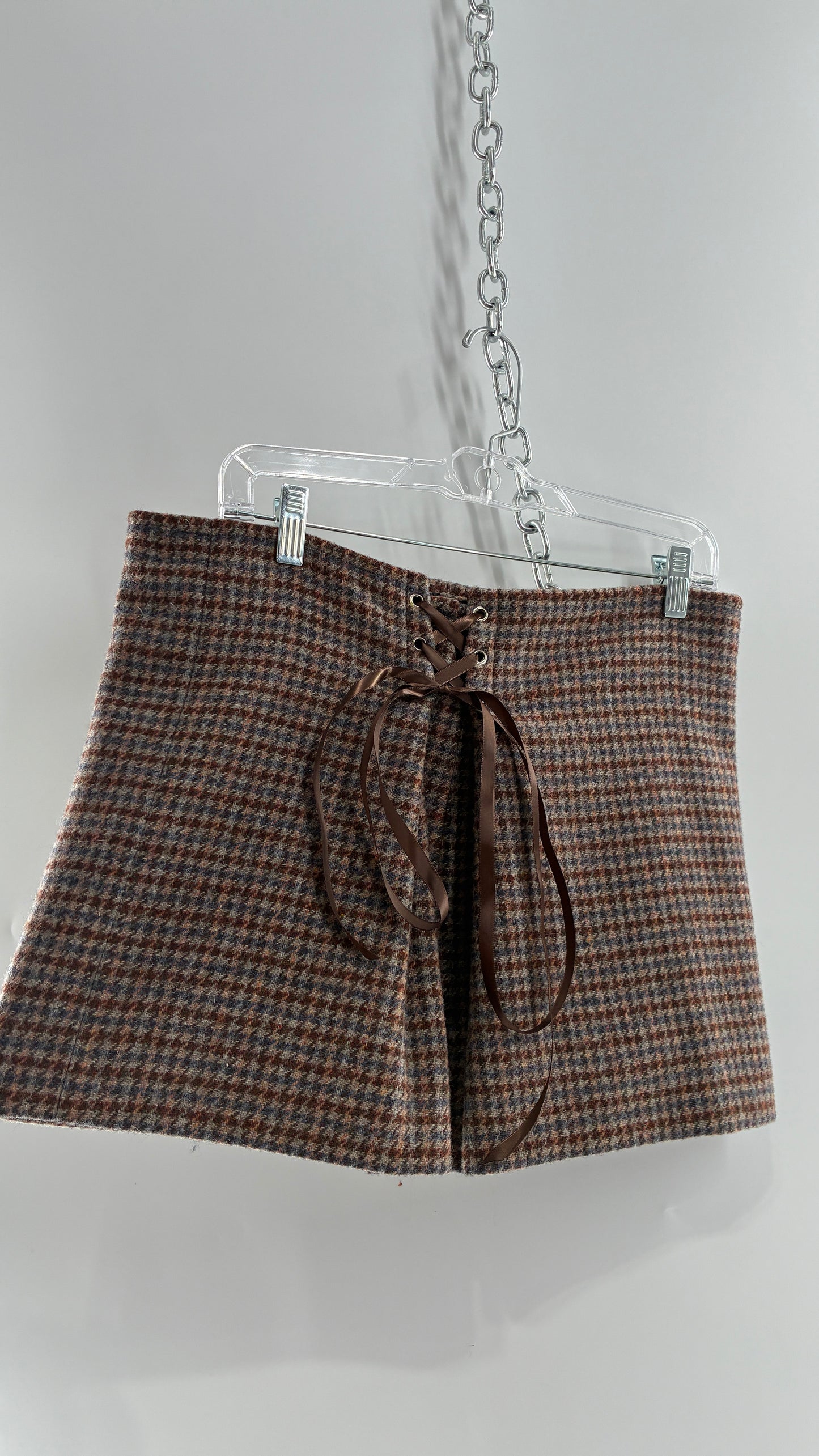 Vintage Suit Set with GOOD WORKS CLOTHING Wool Blend Indigo Plaid Blazer and Upcycled Wool Blend Mini Skirt (6 Petite)