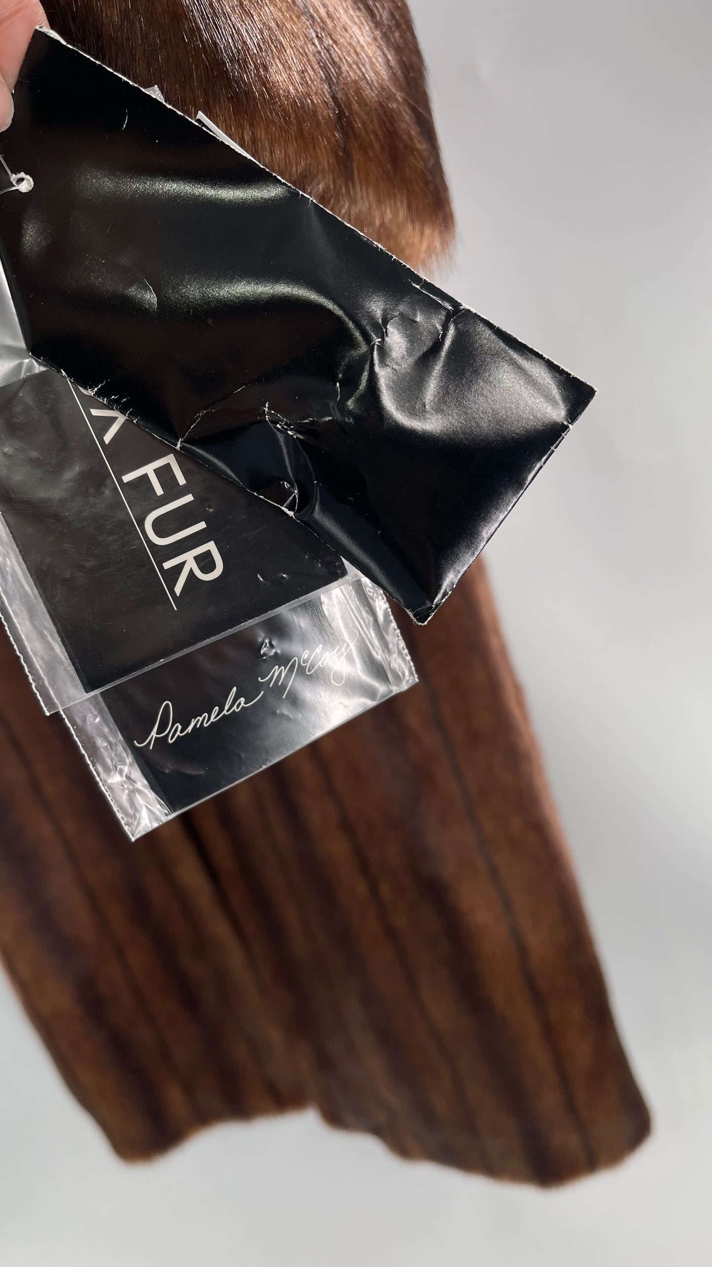 Deadstock Vintage Pamela McCoy Full Length Faux Fur Duster Coat (XS)