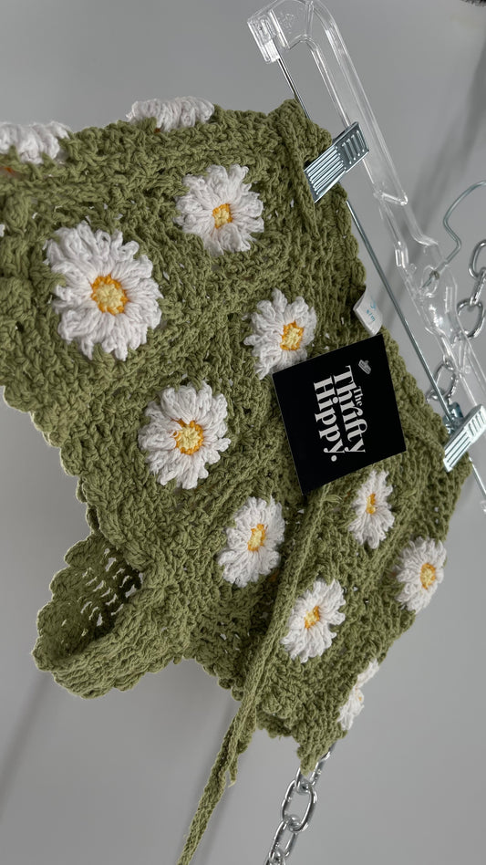 AndiBagus Hand Made Crochet Daisy Fields High Waisted Shorts/Cover Up (XS/S)