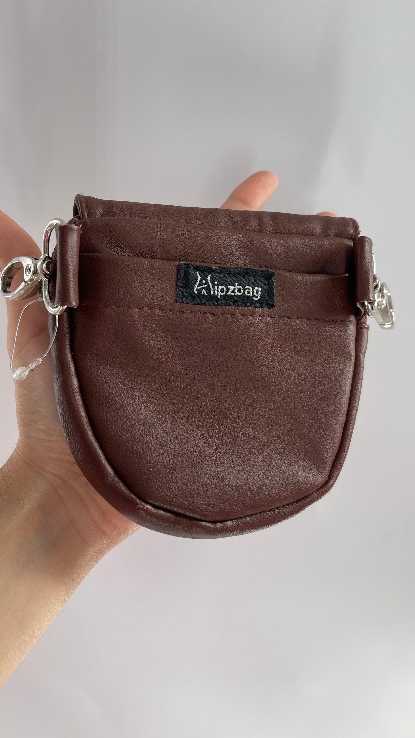 HIPSHIFT Brown Vegan Leather Hip Pouch Fastens to Belt\Belt Loops