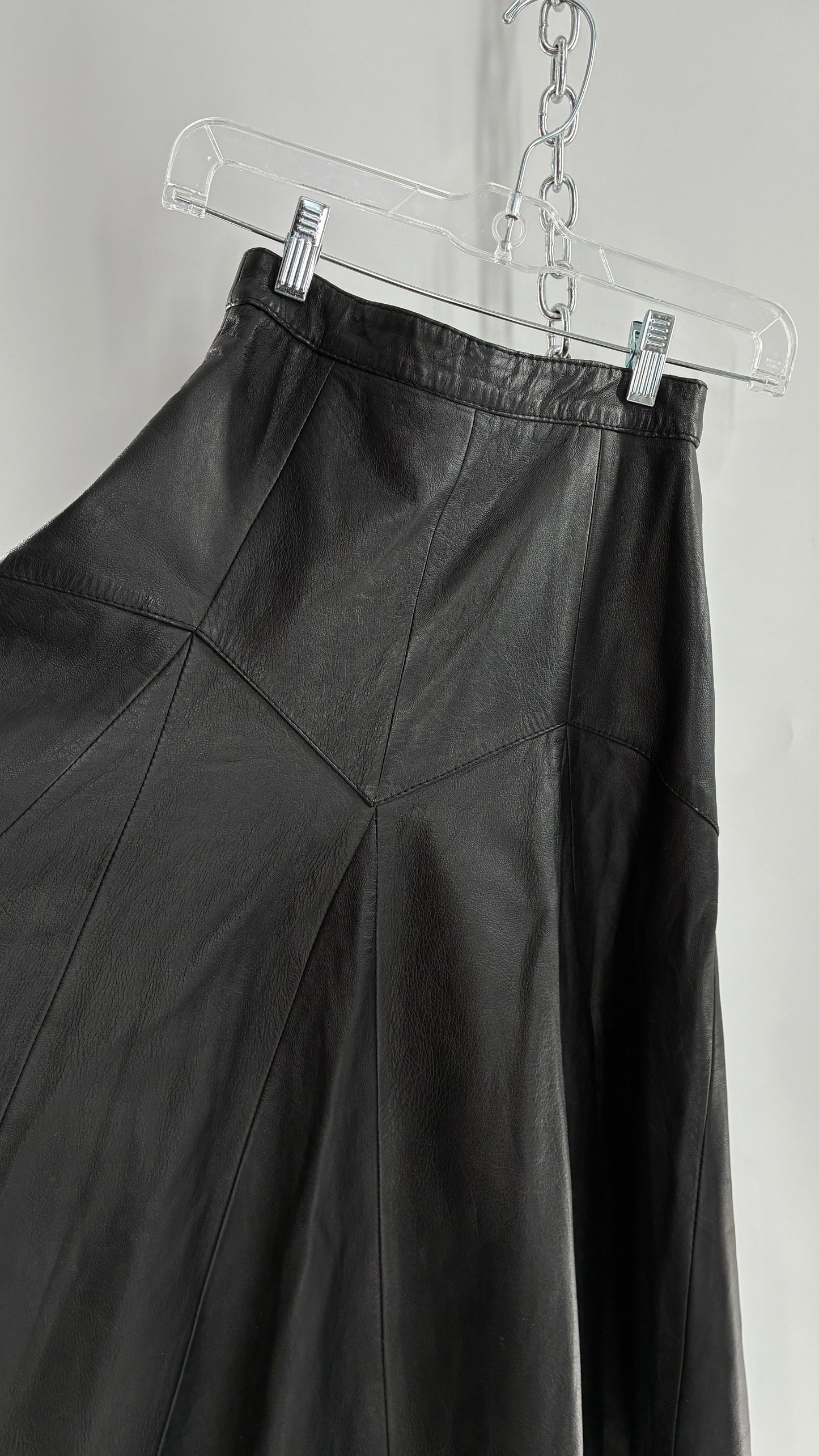Vintage Fergs Omorro Leather Full Circle Skirt Made in Italy (XS)
