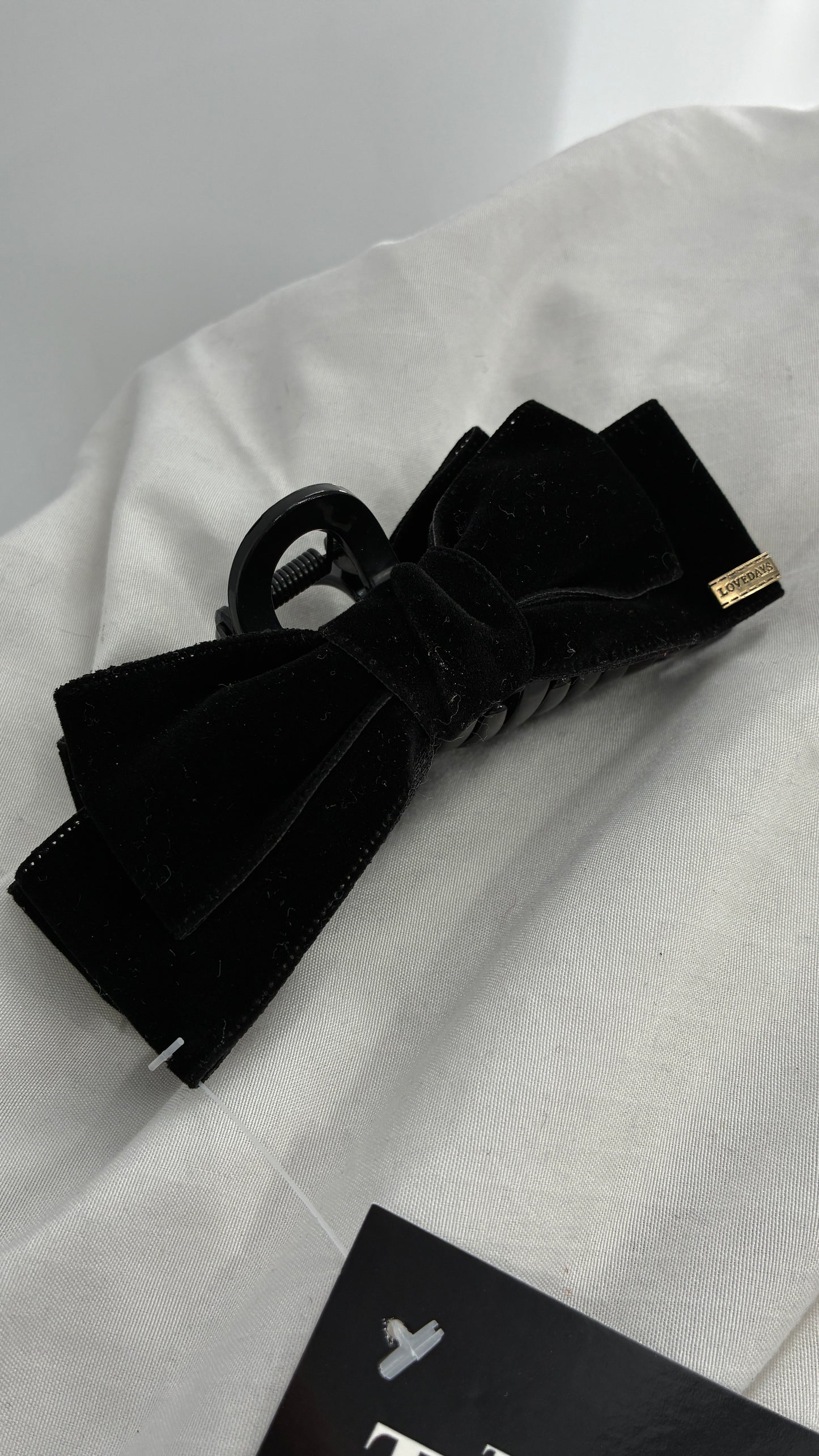 Black Velvet Bow Claw Clip