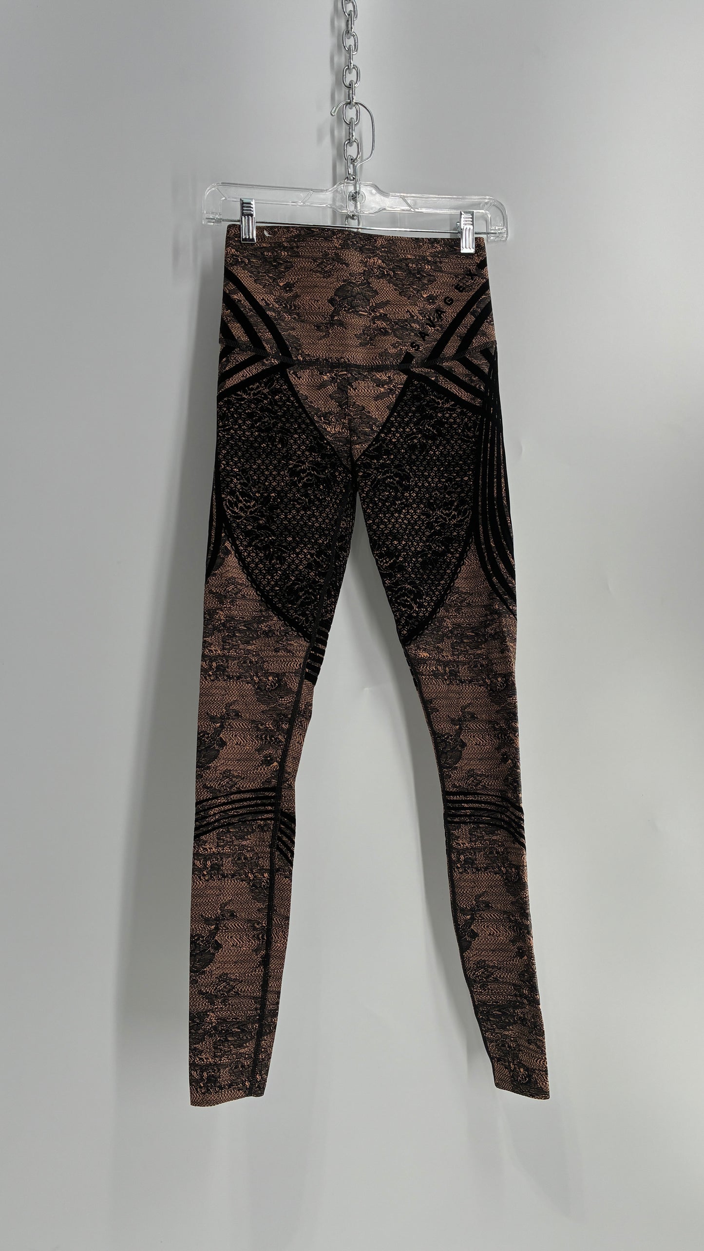 SAVAGE X FENTY Lace Patterned Legging with Sculpting Velvet Design (8-10)