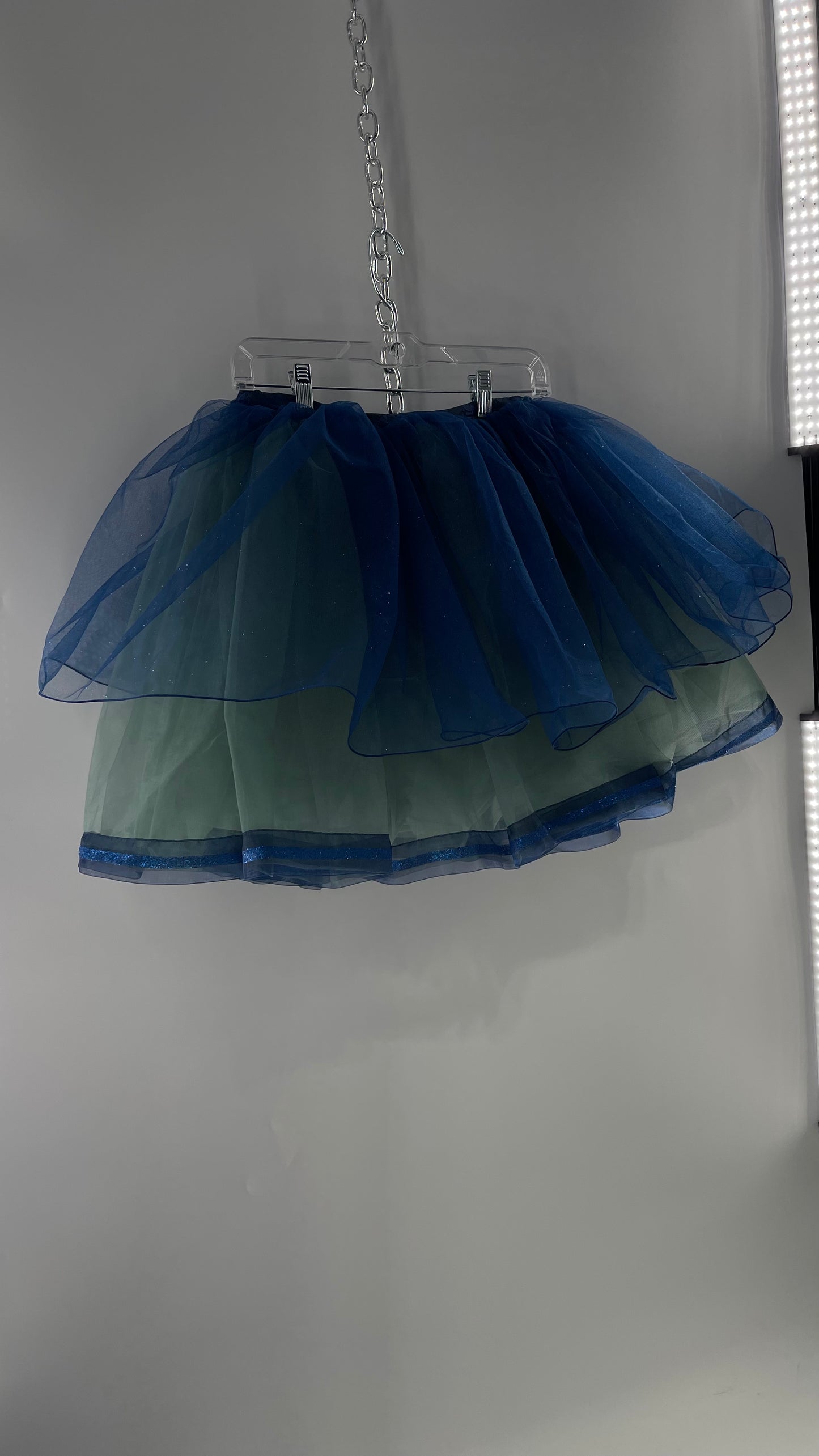 Midnight Muse Navy Blue Glitter Mesh Tutu Tulle Skirt (Medium)