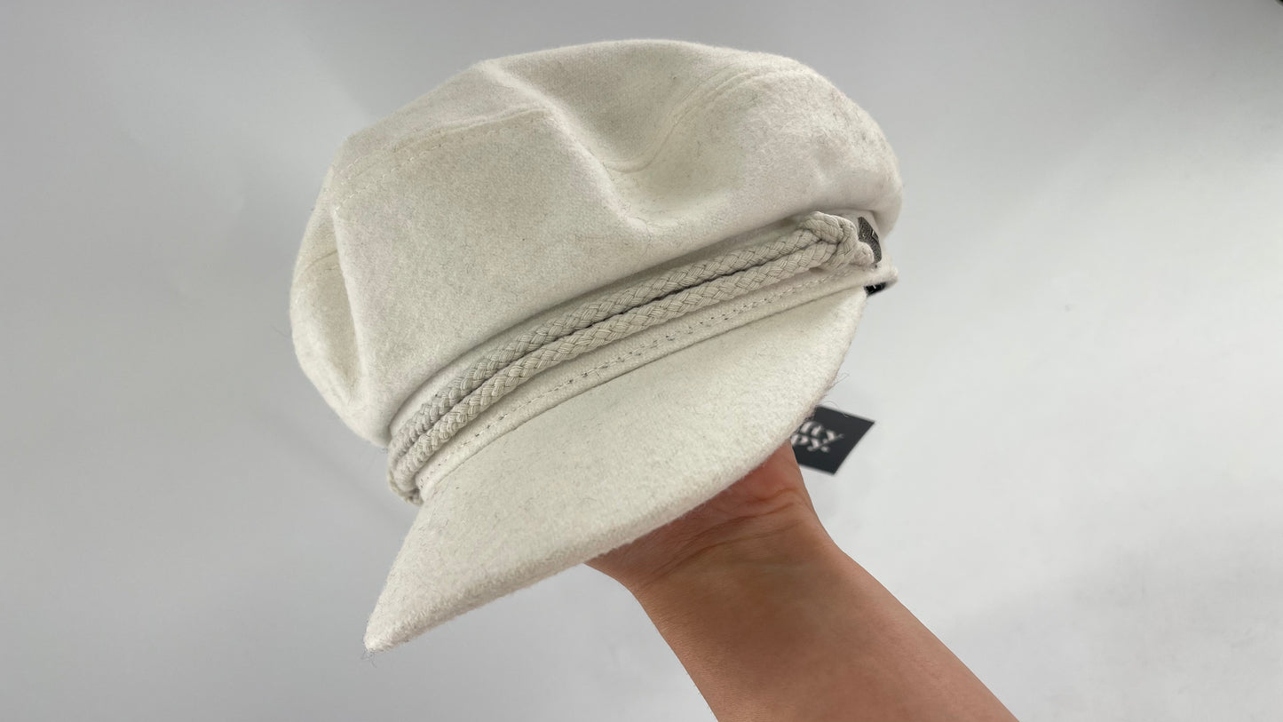 BRIXTON White Felt Newsboy Cap (6 3/4)