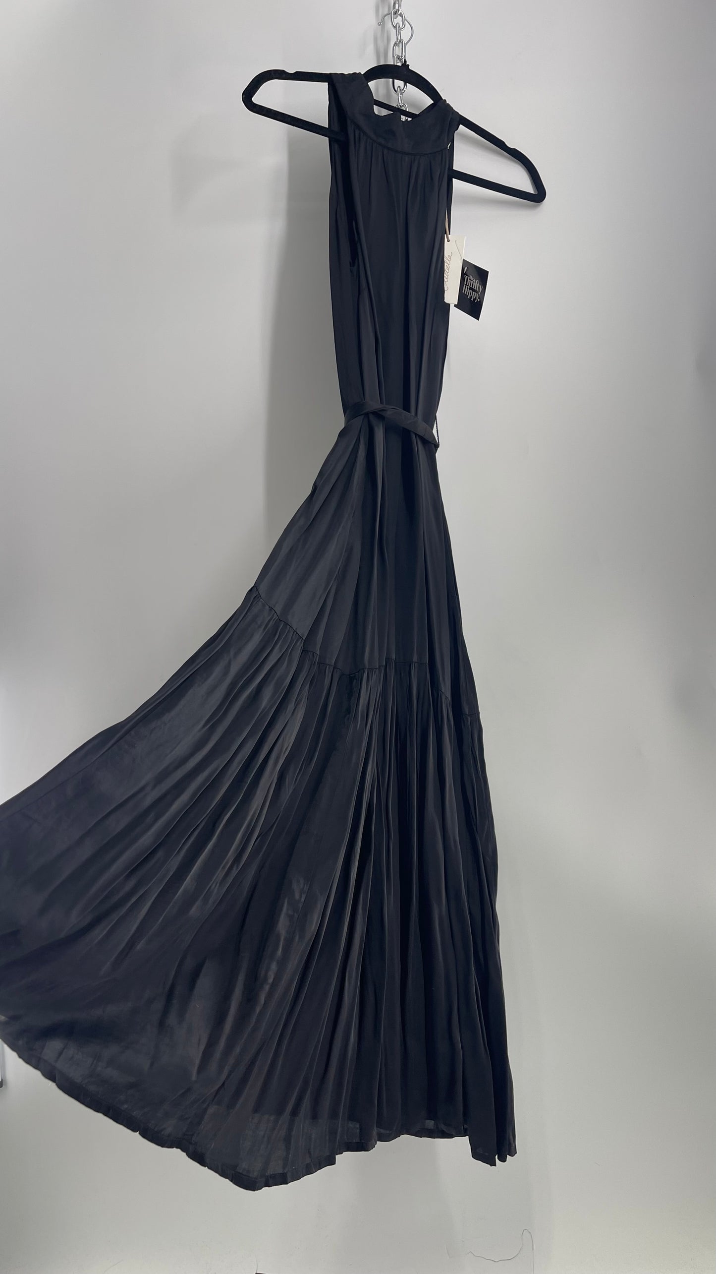 Cleobella Black Silky Shiny Full Length Gown with Tags Attached (Small)