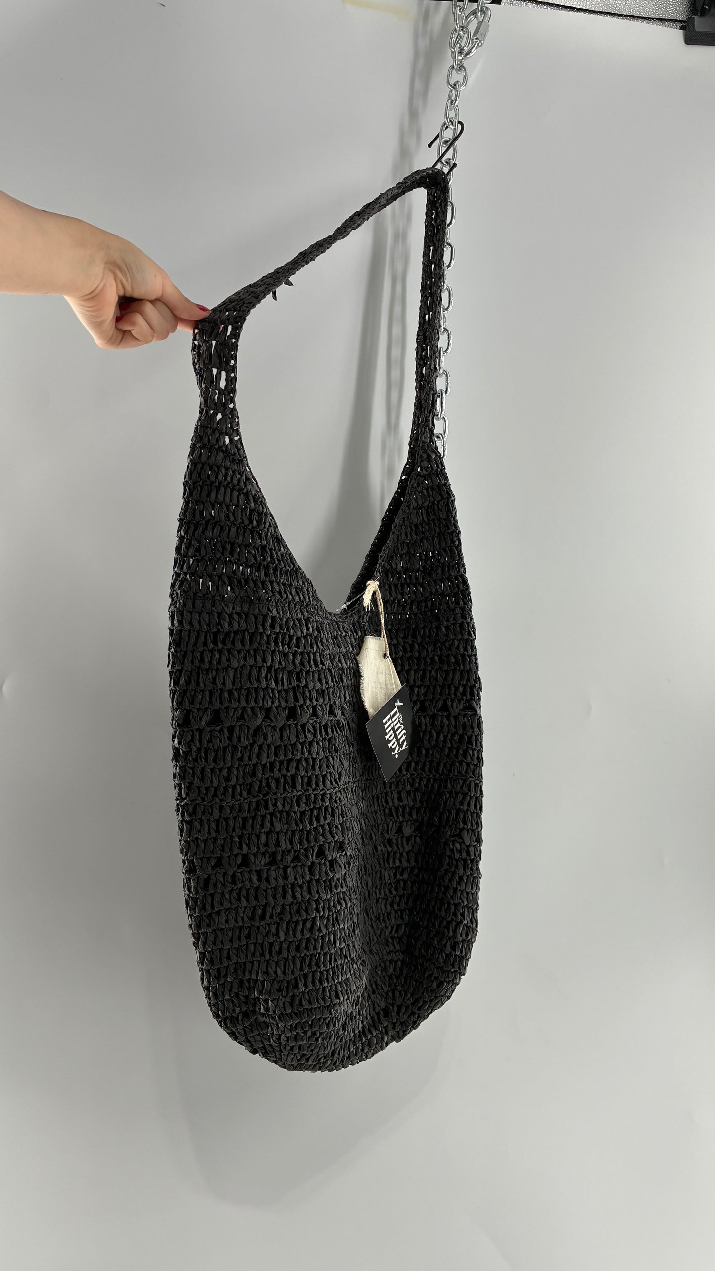 Urban Outfitters Black Straw Tote Bag with Tags