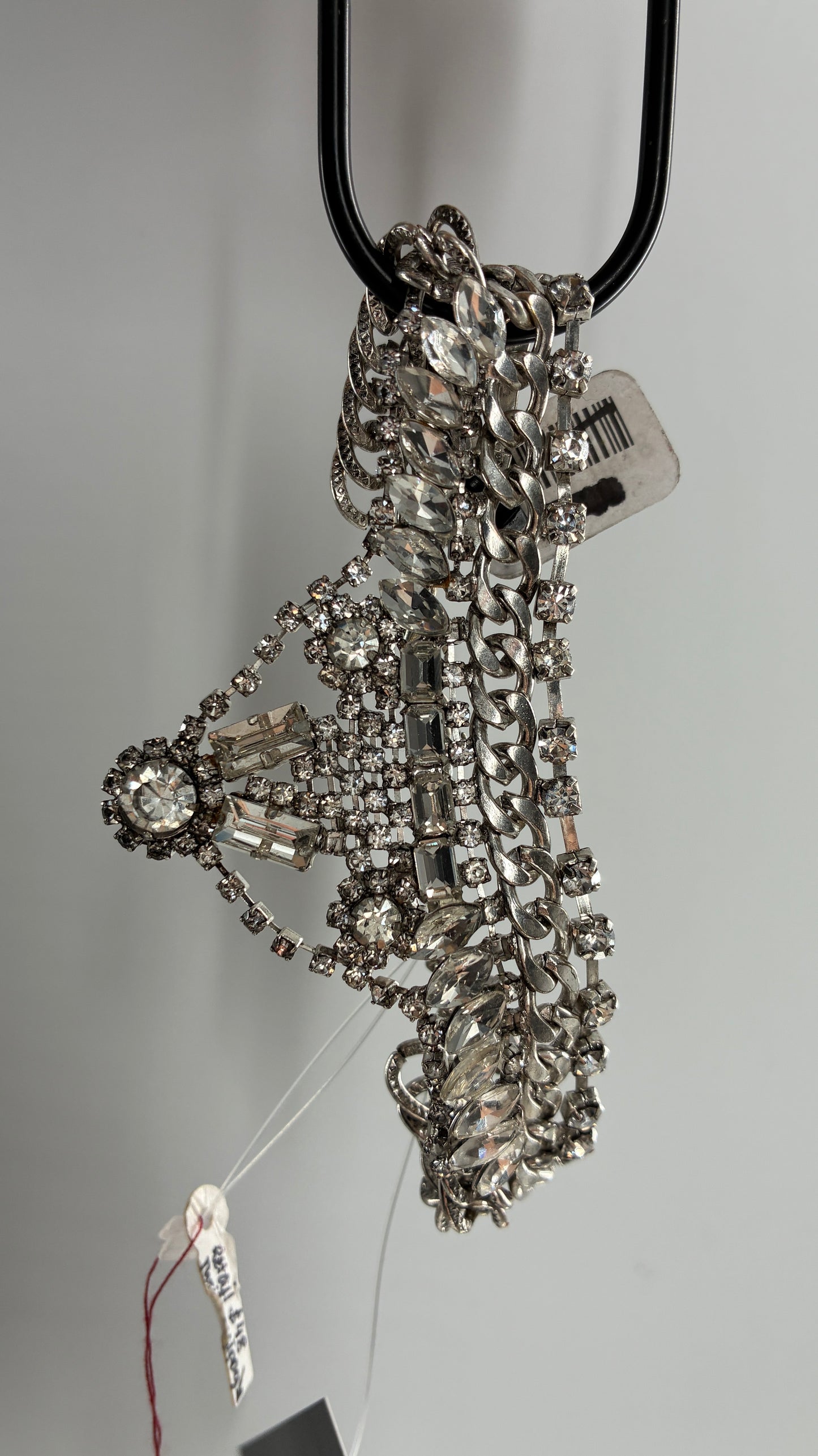 Free People Elaborate Silver Rhinestone Bracelet with Tags Attached