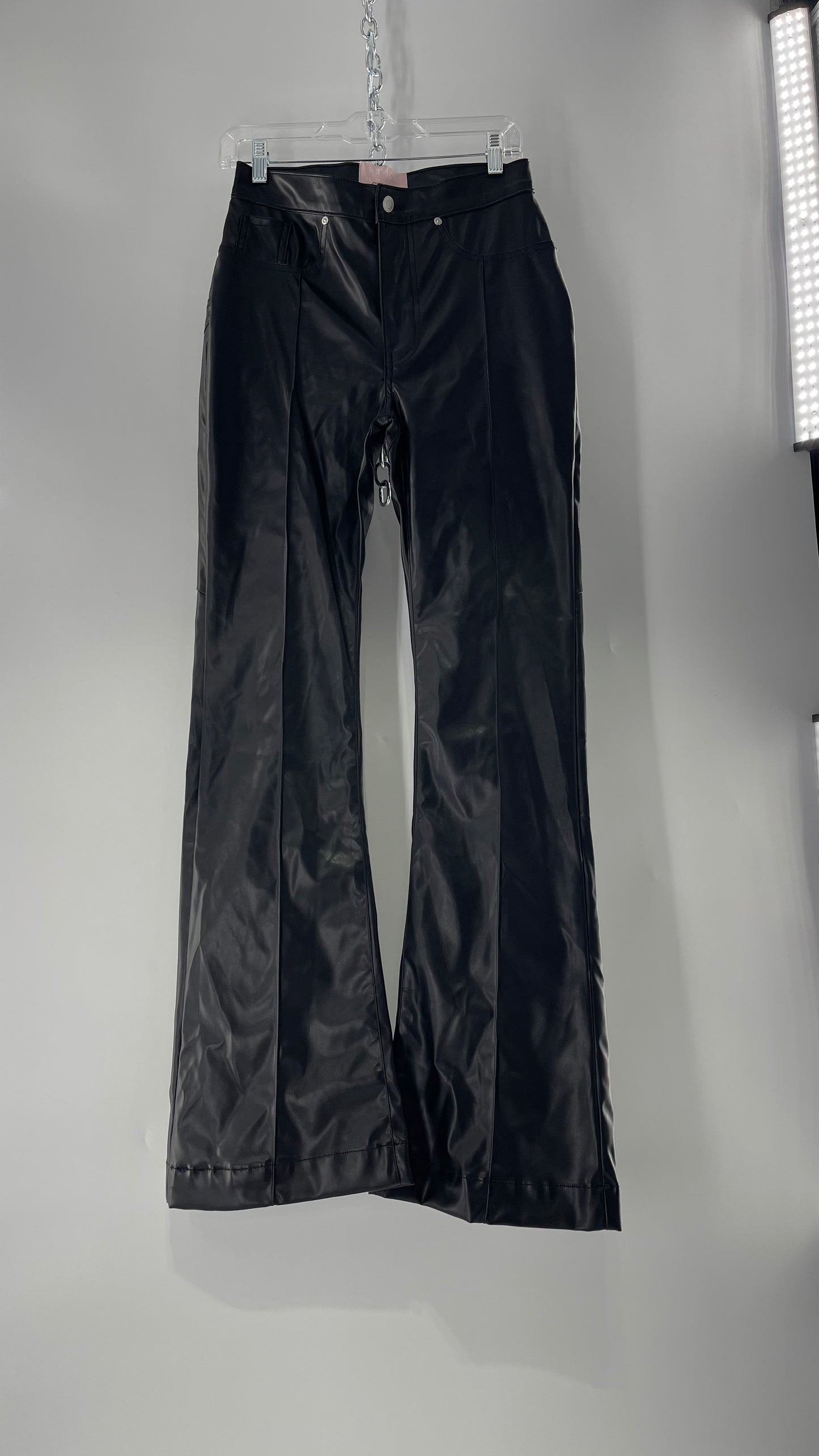 Revice Faux Leather Kick Flares with Star Bum (29)