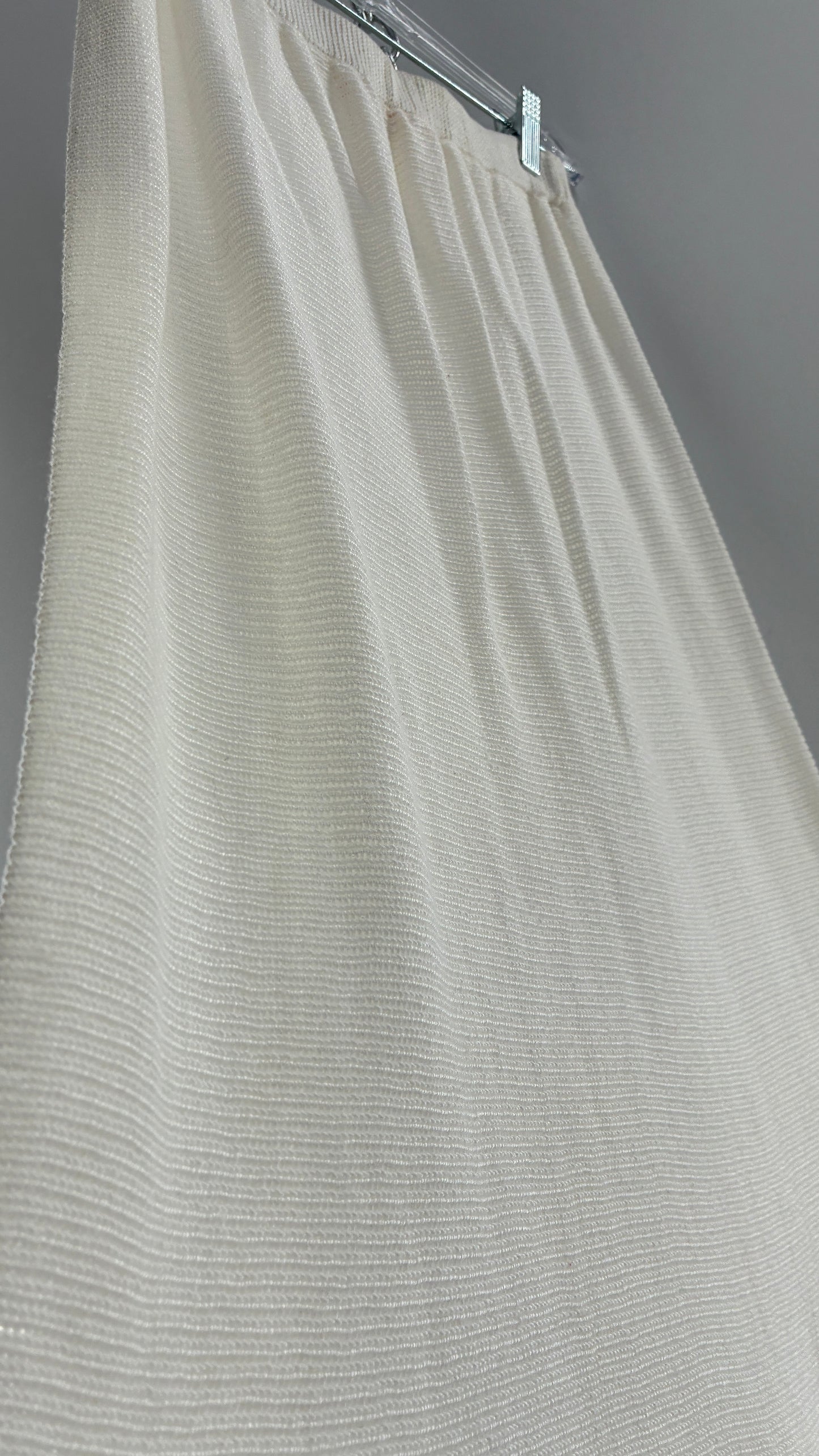 Vintage MARY JANE MARCASIANO White Knit 100% Cotton Made in NY Mermaid Style Skirt (Medium)