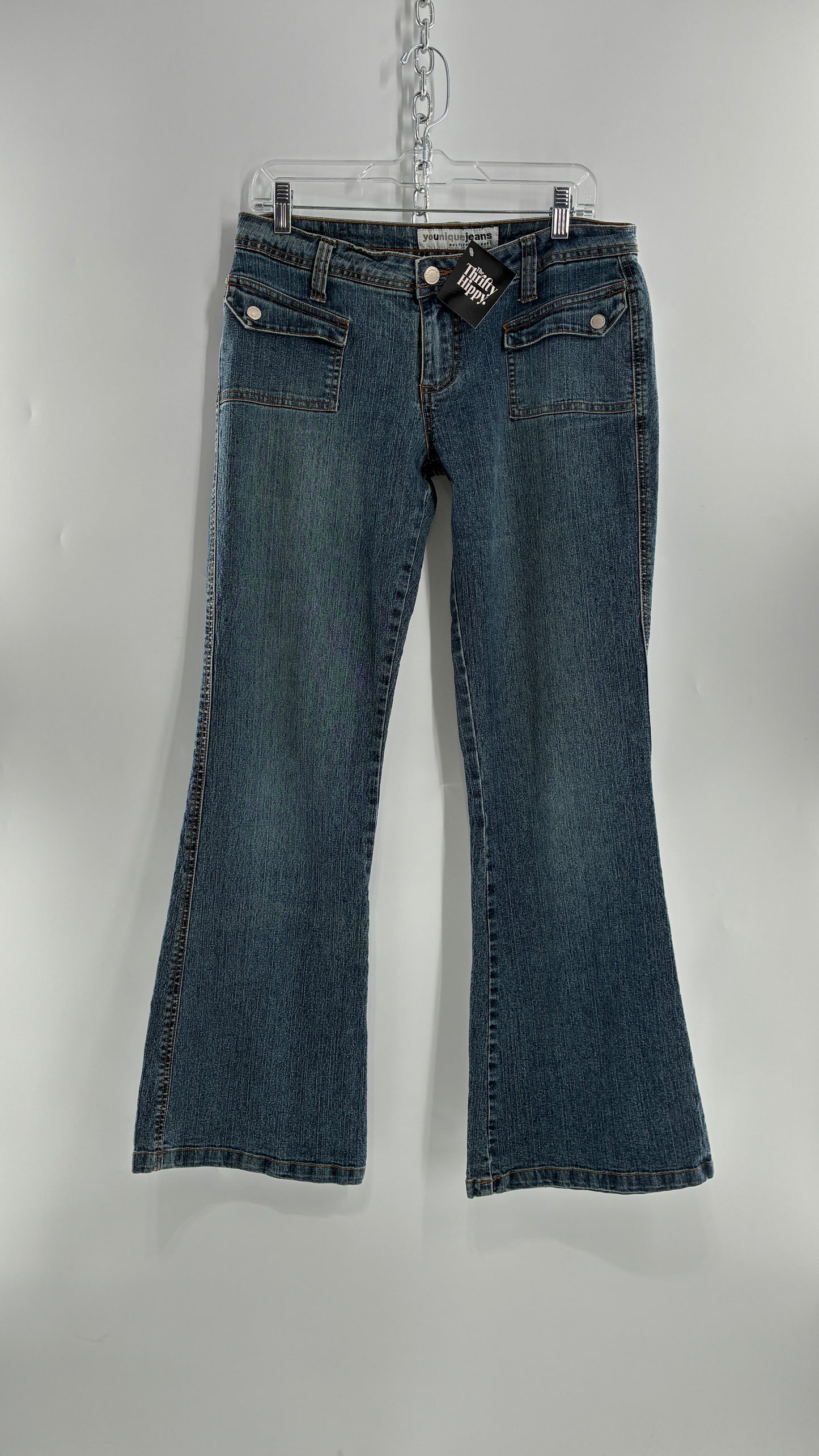 Vintage YOUNIQUE JEANS Low Rise Pocket Side Kicklfares (9)