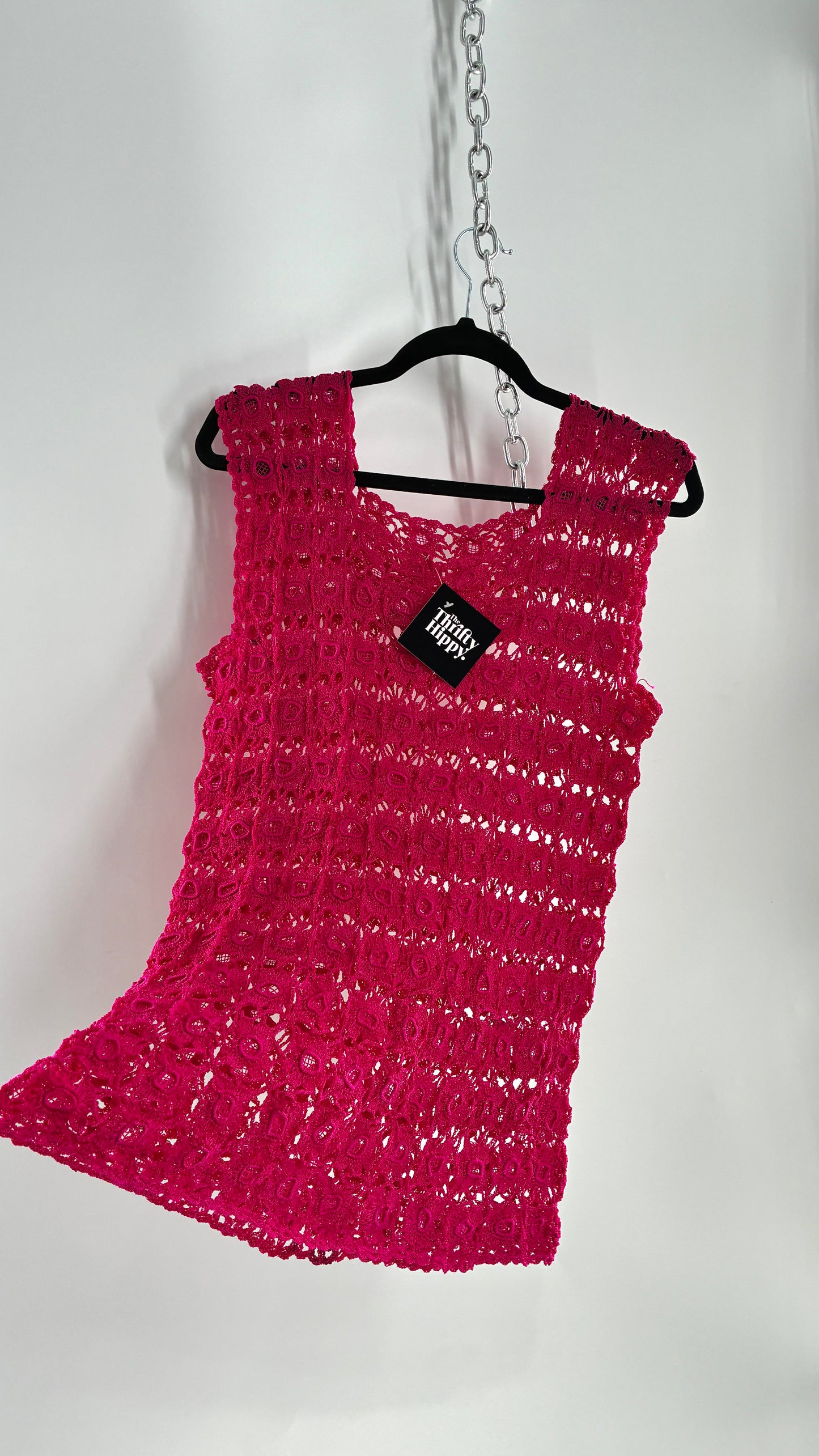 Vintage Handmade Crochet Hot Pink (Medium)