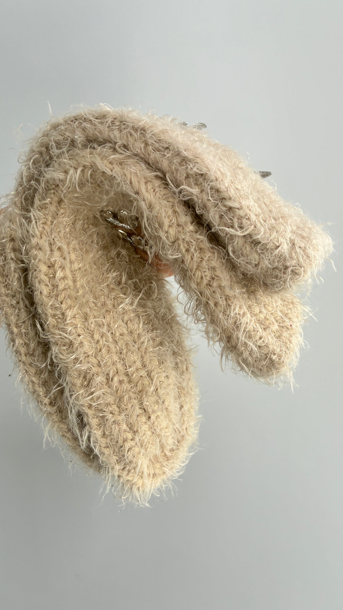 NWOT Free People Beige Ultra Thick Knit Fuzzy Socks