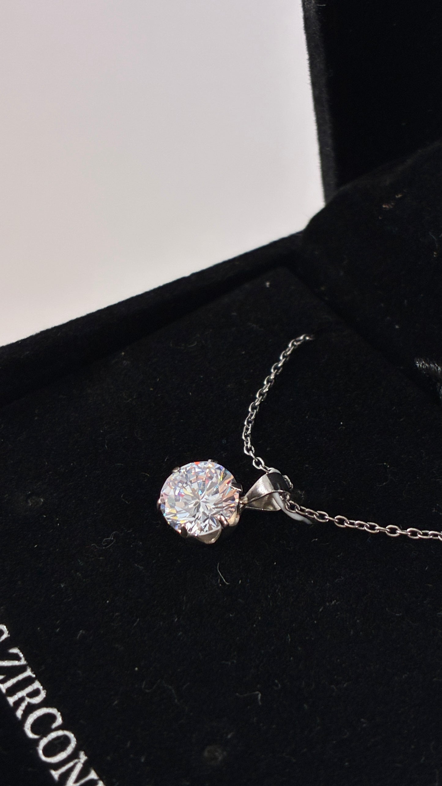 Gianni Bernini Sterling Silver Cubic Zirconia Pendant Necklace in Box
