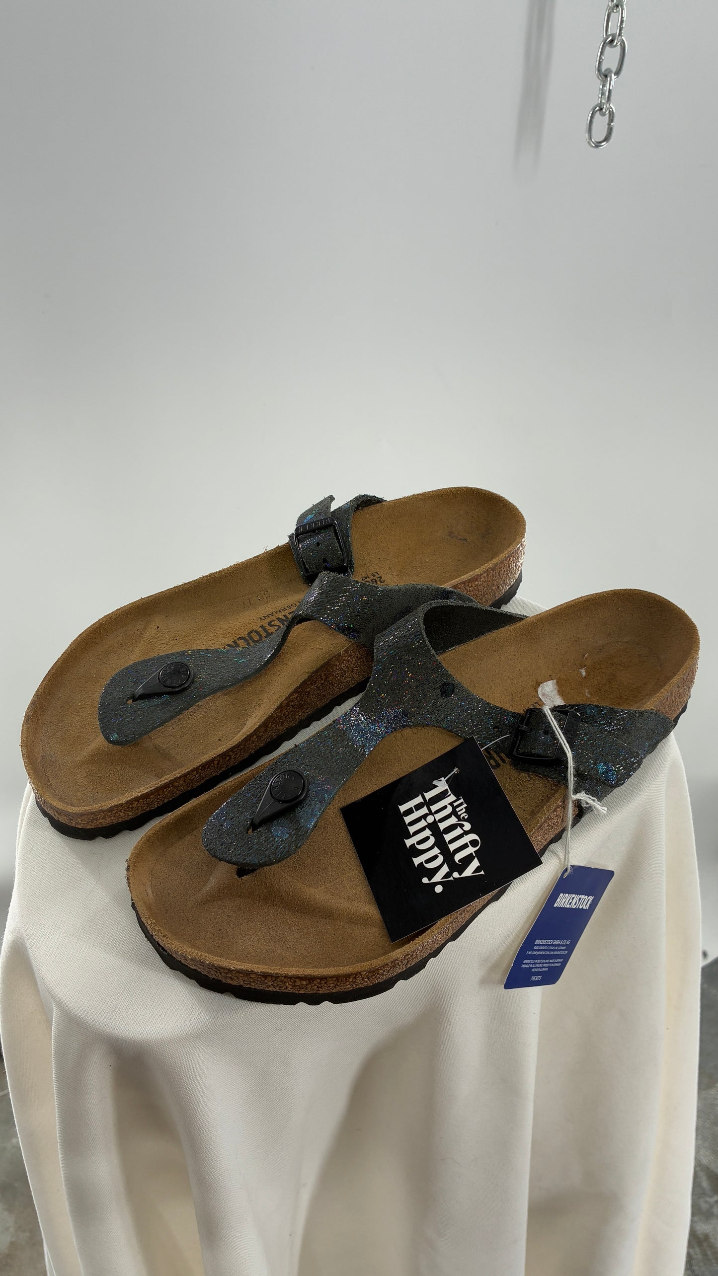 BIRKENSTOCK Sandal Iridescent Navy Thong Sandal with Tags Attached (40)