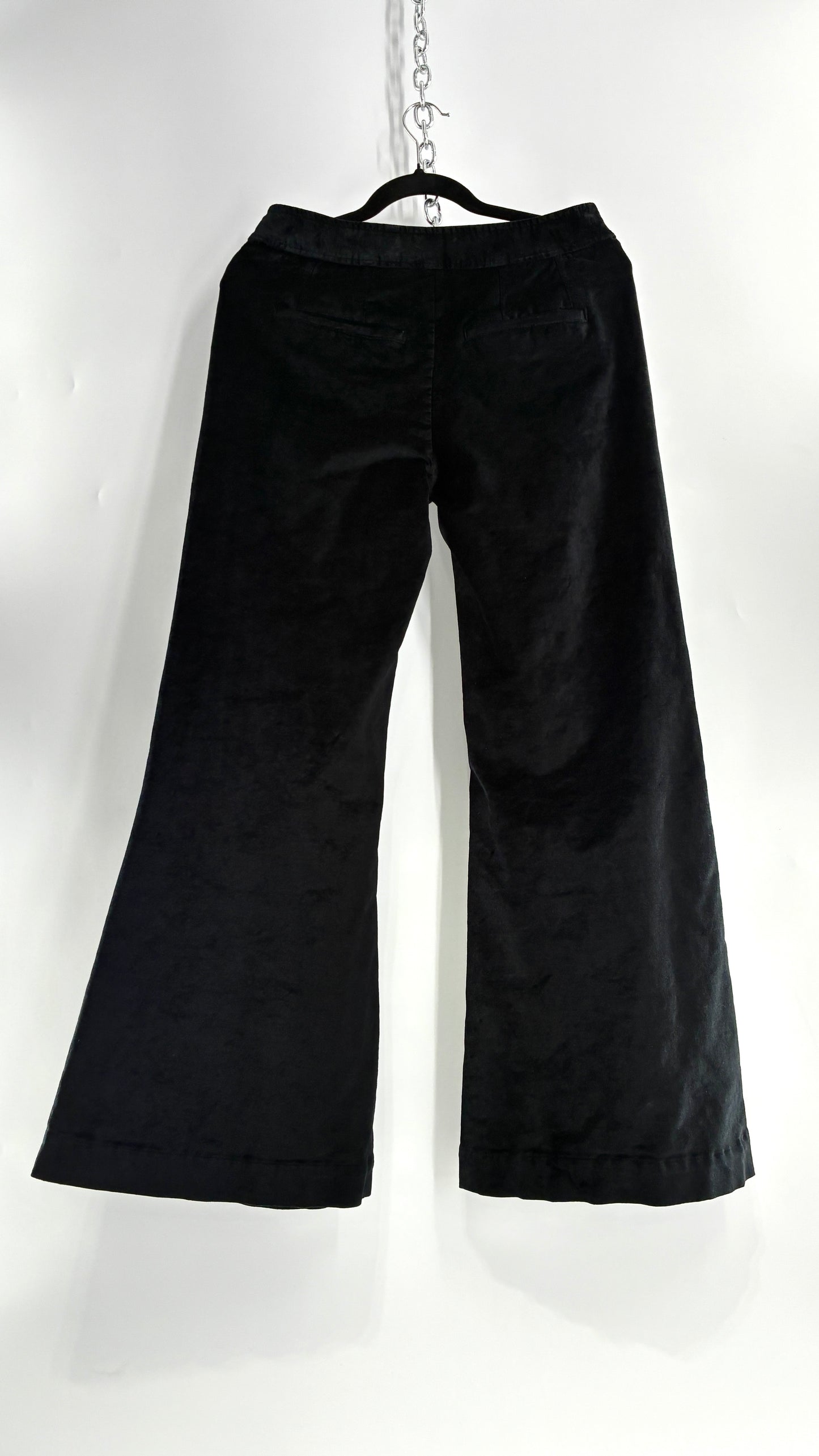 Free people Black Heavy Velour Velvet Walk with You Kick Flare Hot Pants(6)