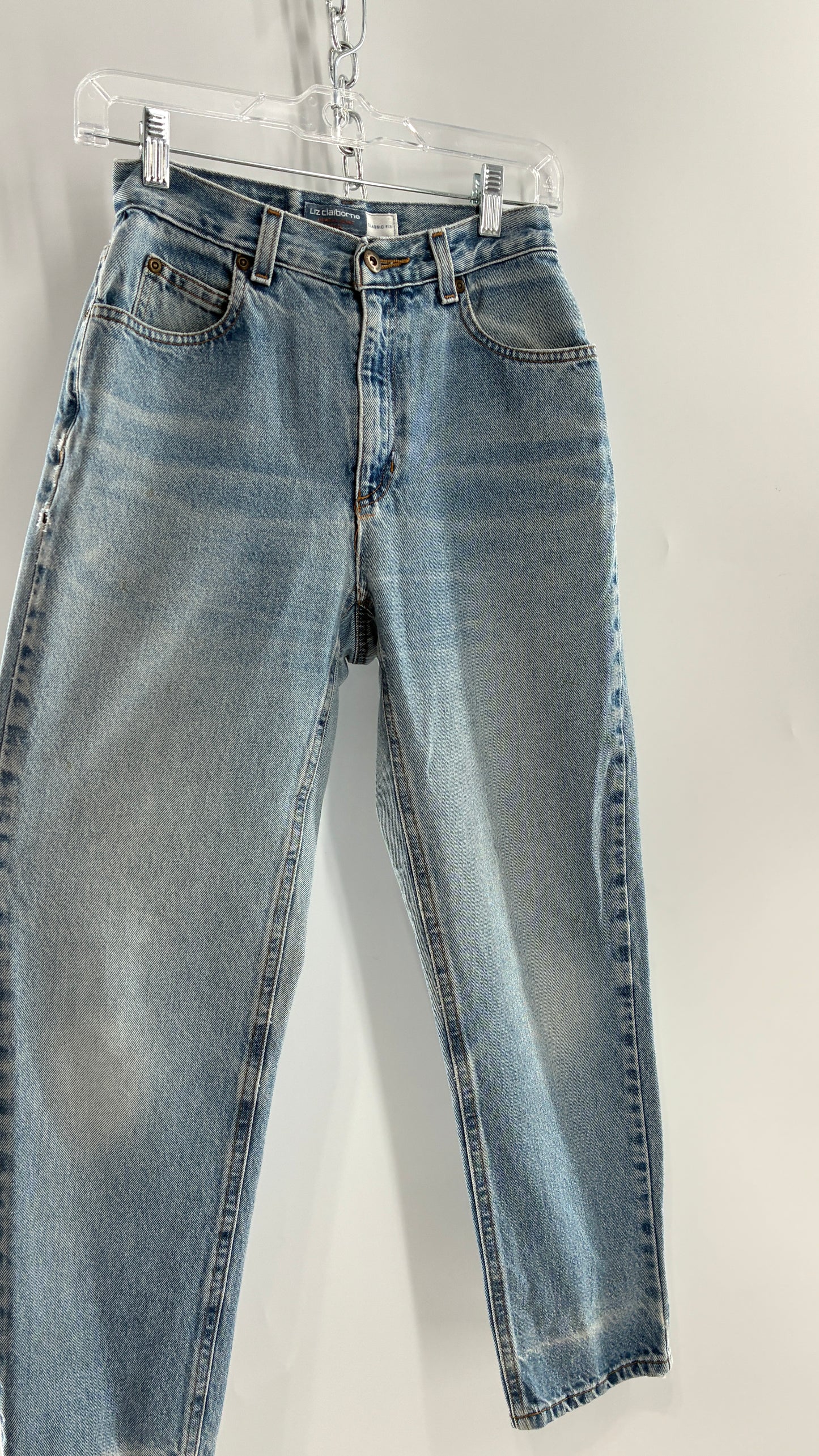 Vintage LIZWEAR Light Wash High Waisted Mom Jeans (4 Petite Short)
