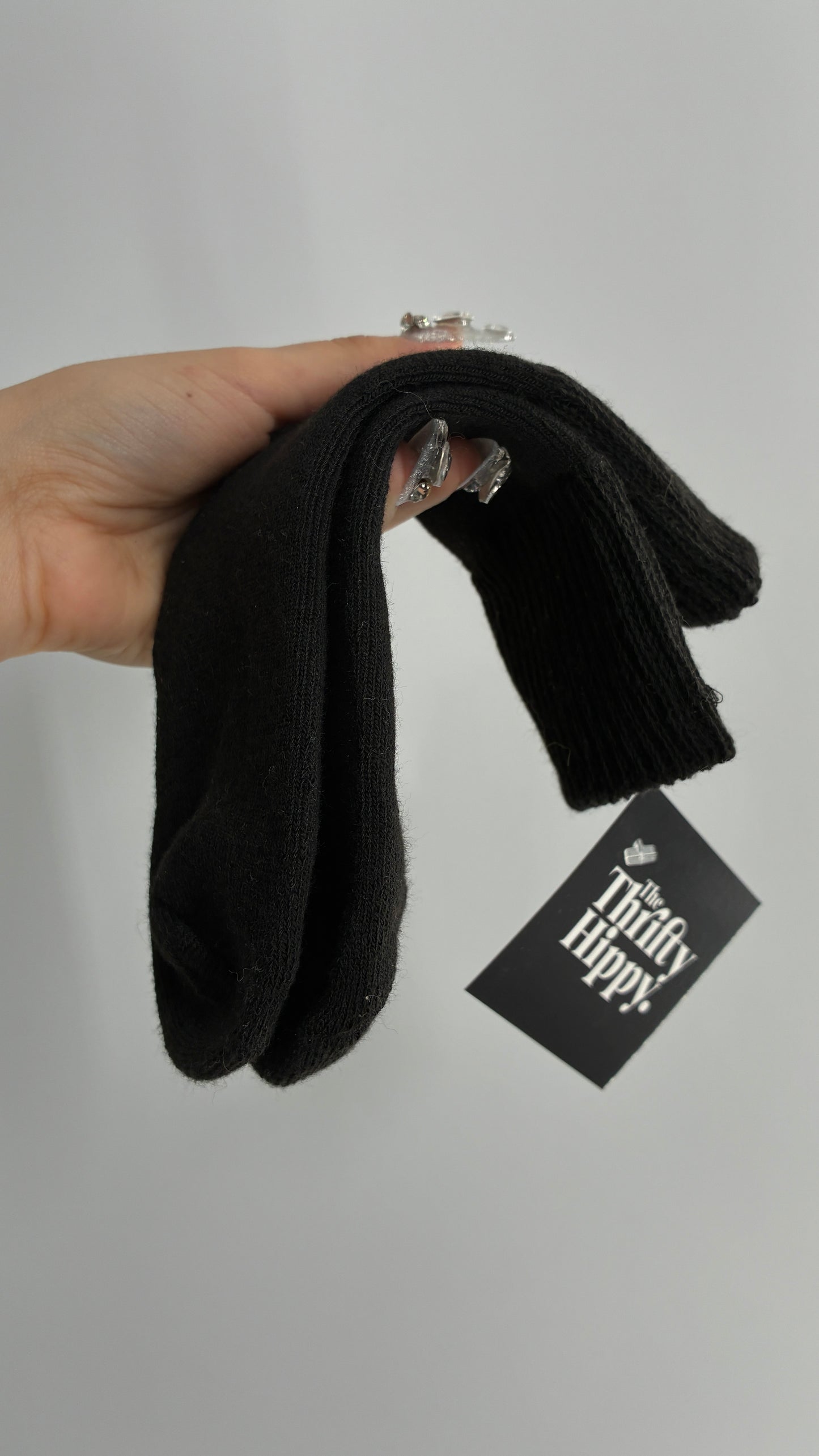 NWOT Black Knit Crew Sock