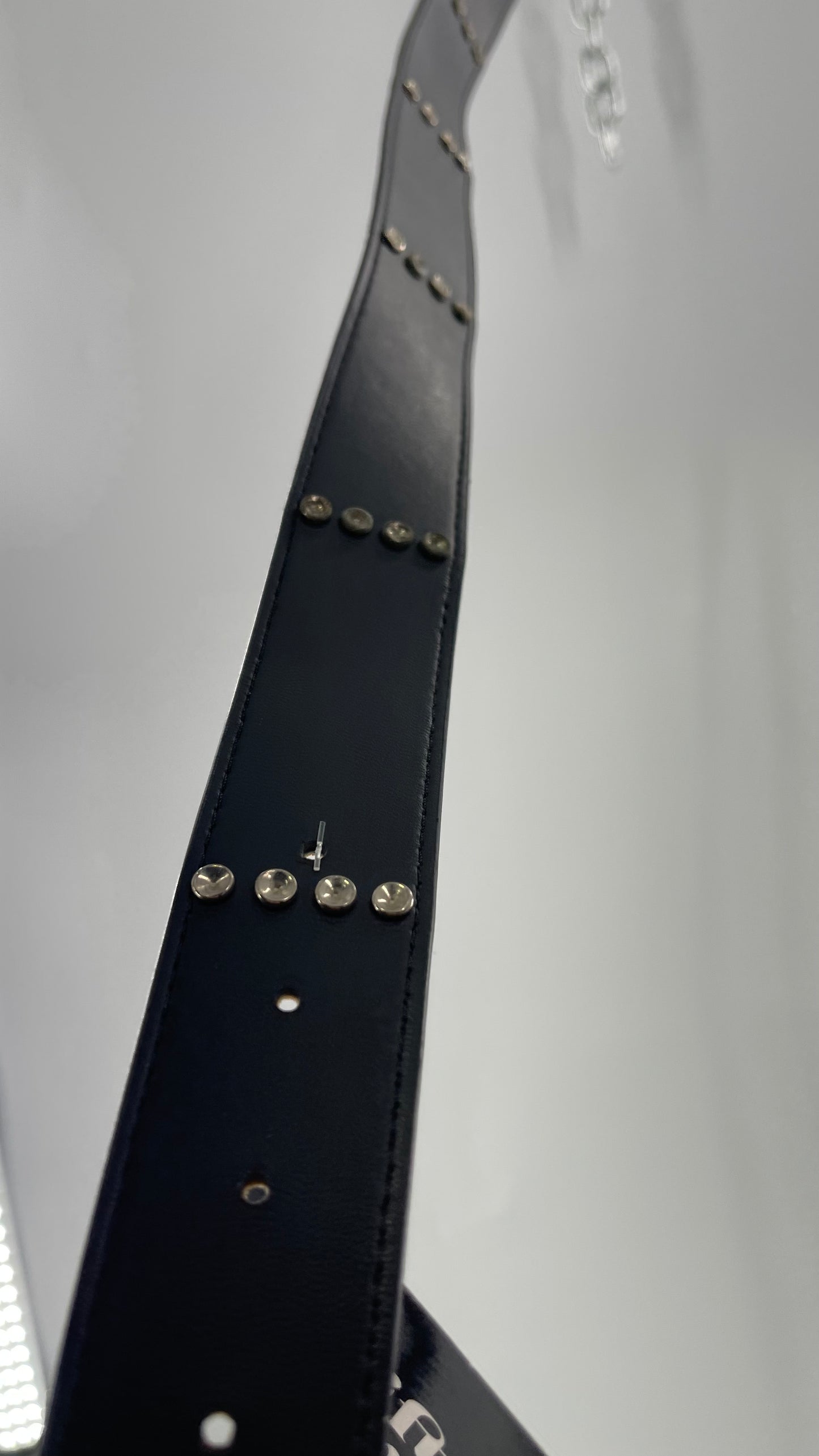 Vintage Pony Fur Animal Print Patchwork Belt with Rhinestone Buckle and Embellishments (Medium)