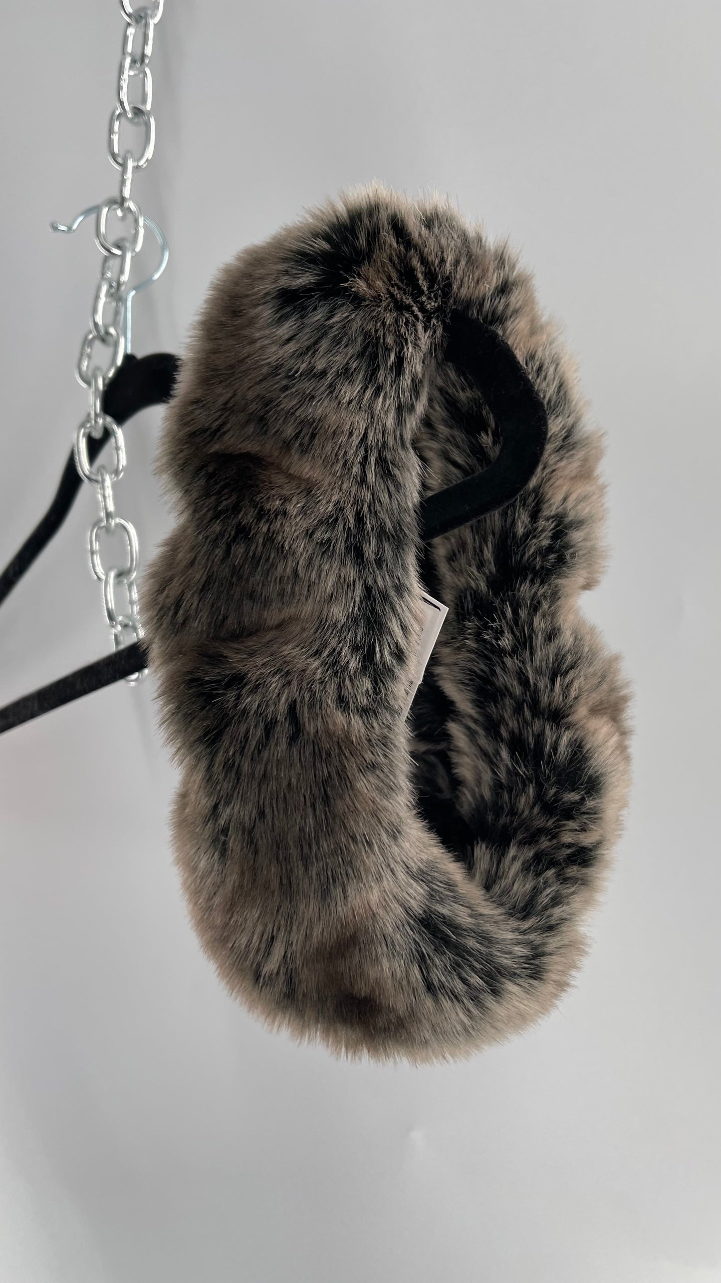 Mixed Tones Brown/Grey Fluffy Furry Headband