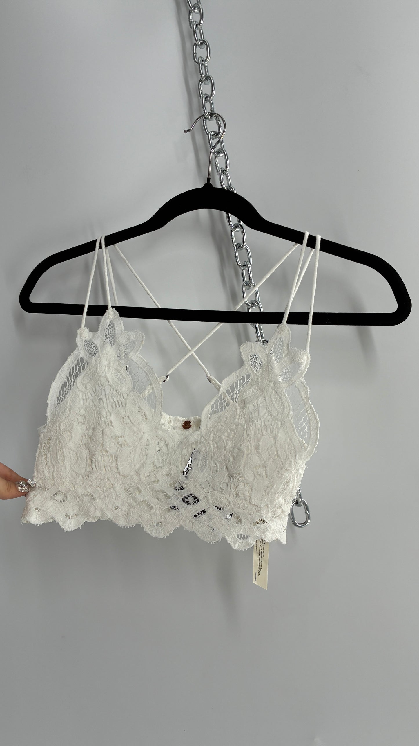 Free People Adella White Lace Bralette (Small)