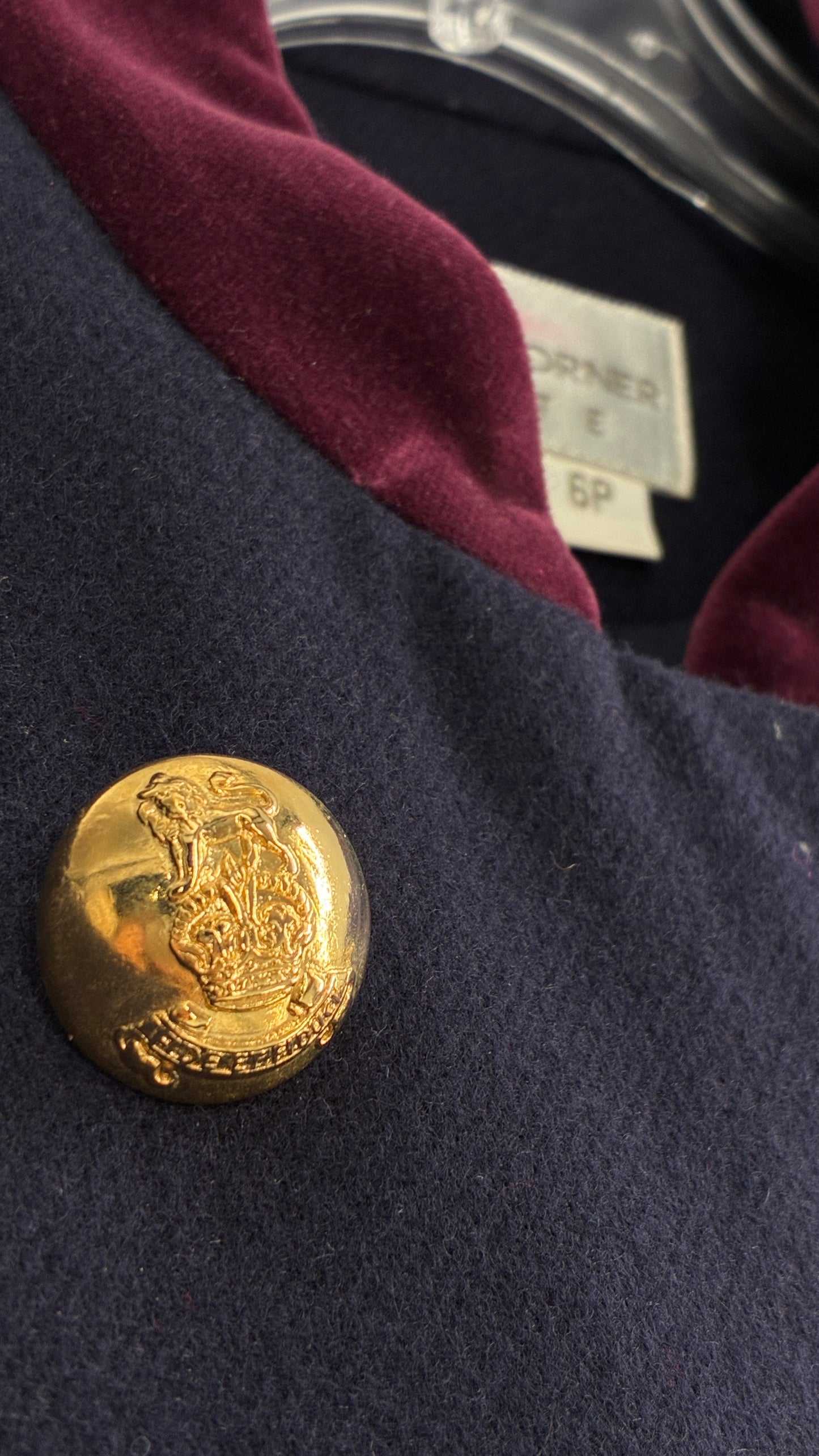 Vintage Suit Set with Bell Boy Style Double Breasted Wool, Velour Cuff Jacket and Upcycled Mini Skirt (6P)