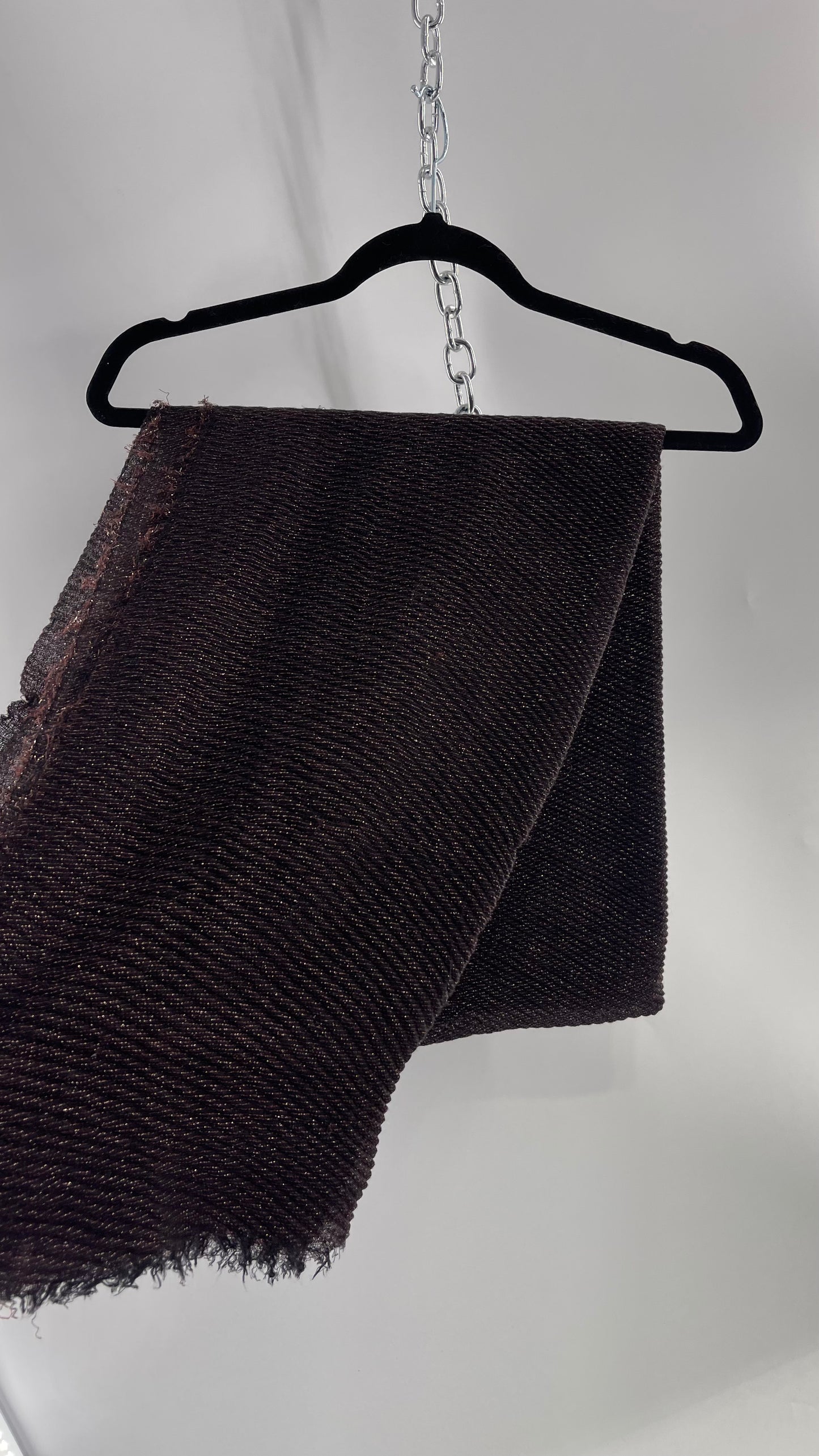 Maurice’s Black Thin Knit Voluminous Scarf with Bronze Woven Tinsel