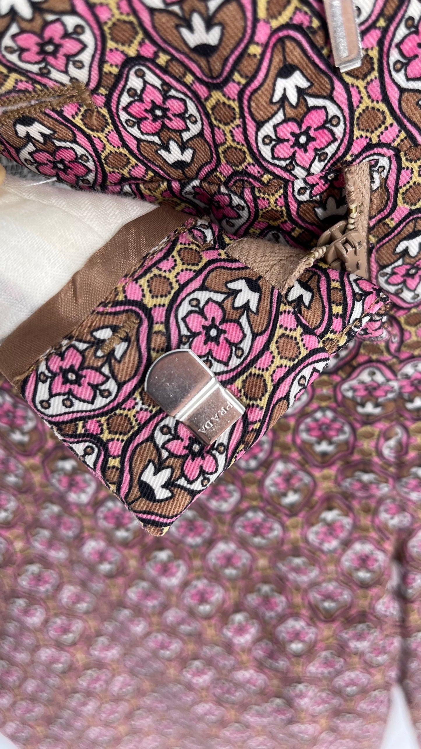 Vintage PRADA Trouser Brown Pink 1970s Style Pattern (28)