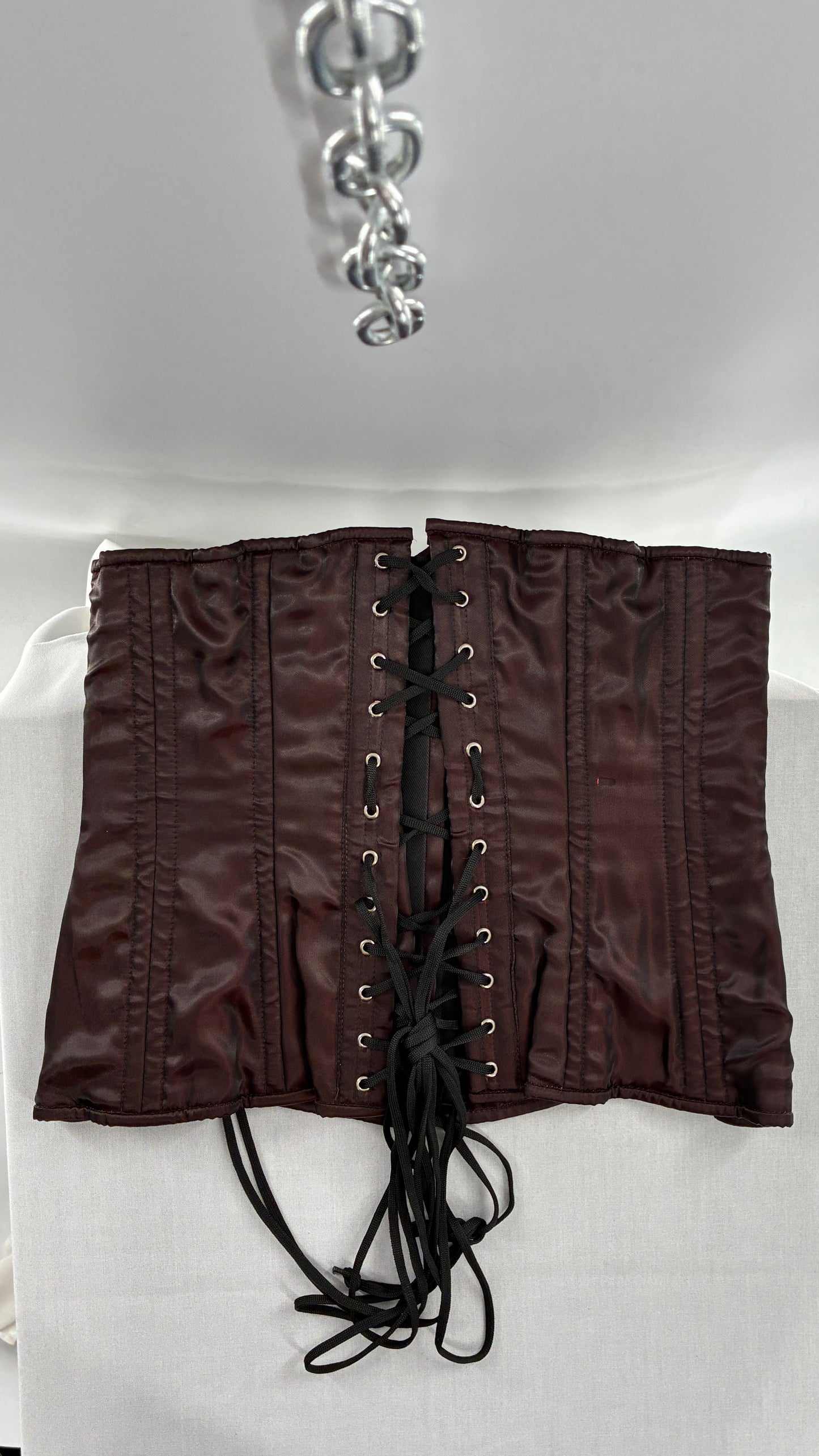 Vintage ORCHARD CORSETS Heavy Duty Burgundy Brown Corset (30”)