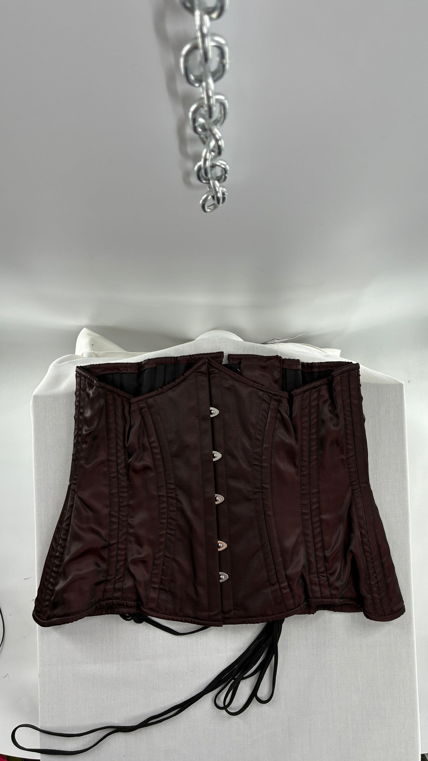 Vintage ORCHARD CORSETS Heavy Duty Burgundy Brown Corset (30”)