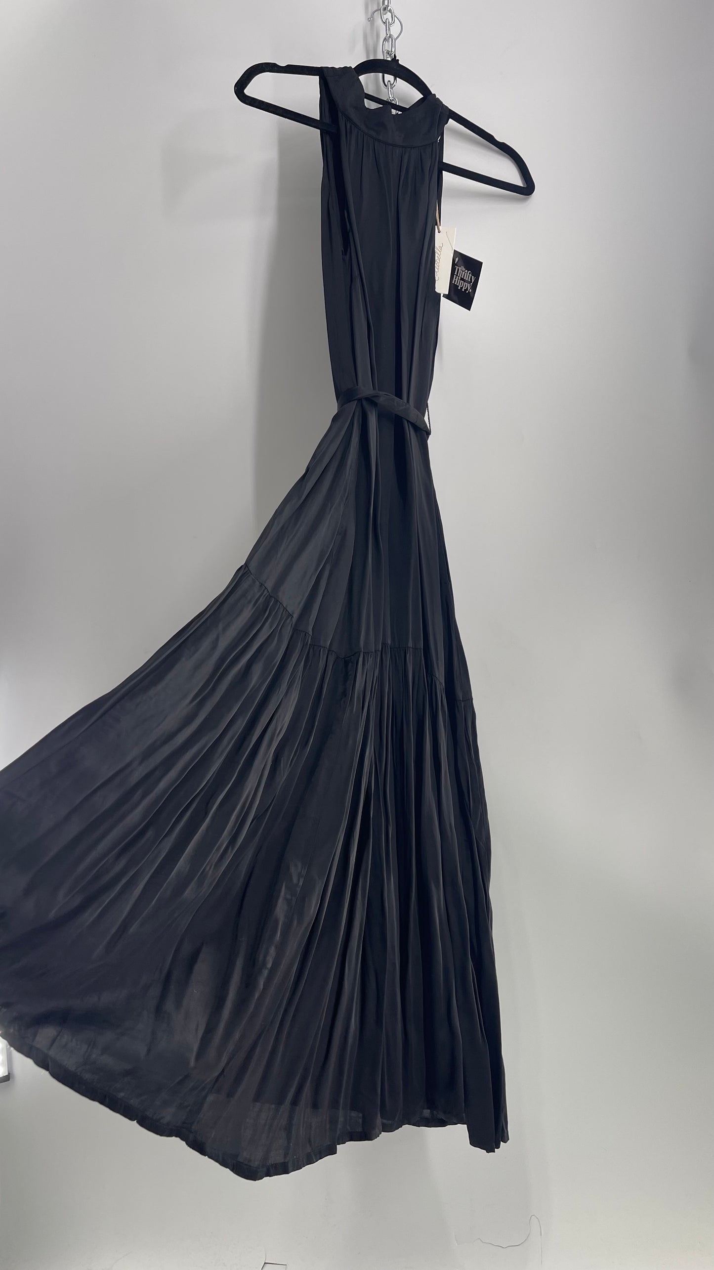 Cleobella Black Silky Shiny Full Length Gown with Tags Attached (Small)