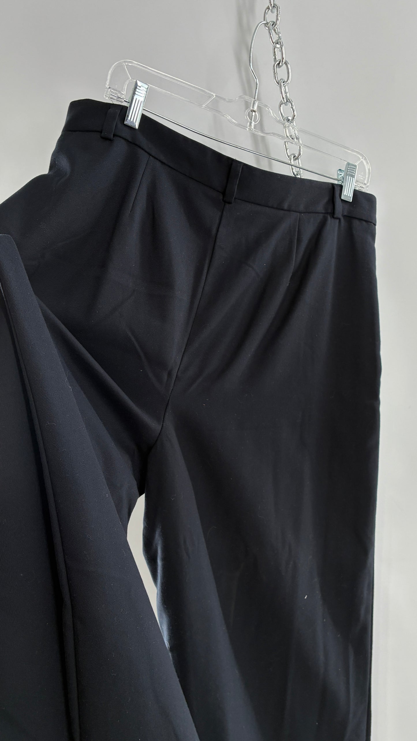 Free People Black Wide Leg, Pleated Trouser with Tags Attached (10)