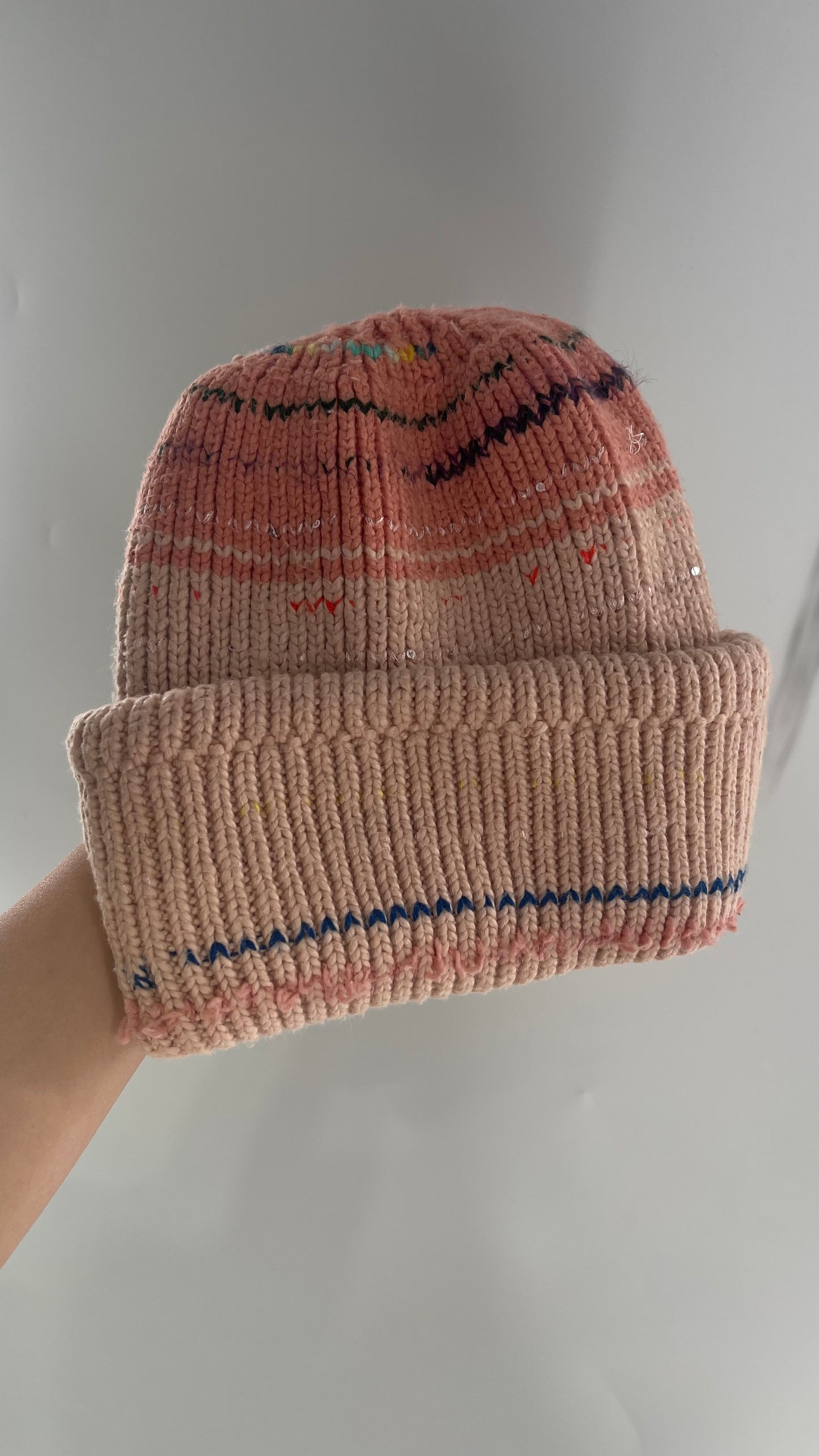 Free People Super Thick Knit Pastel Confetti Beanie