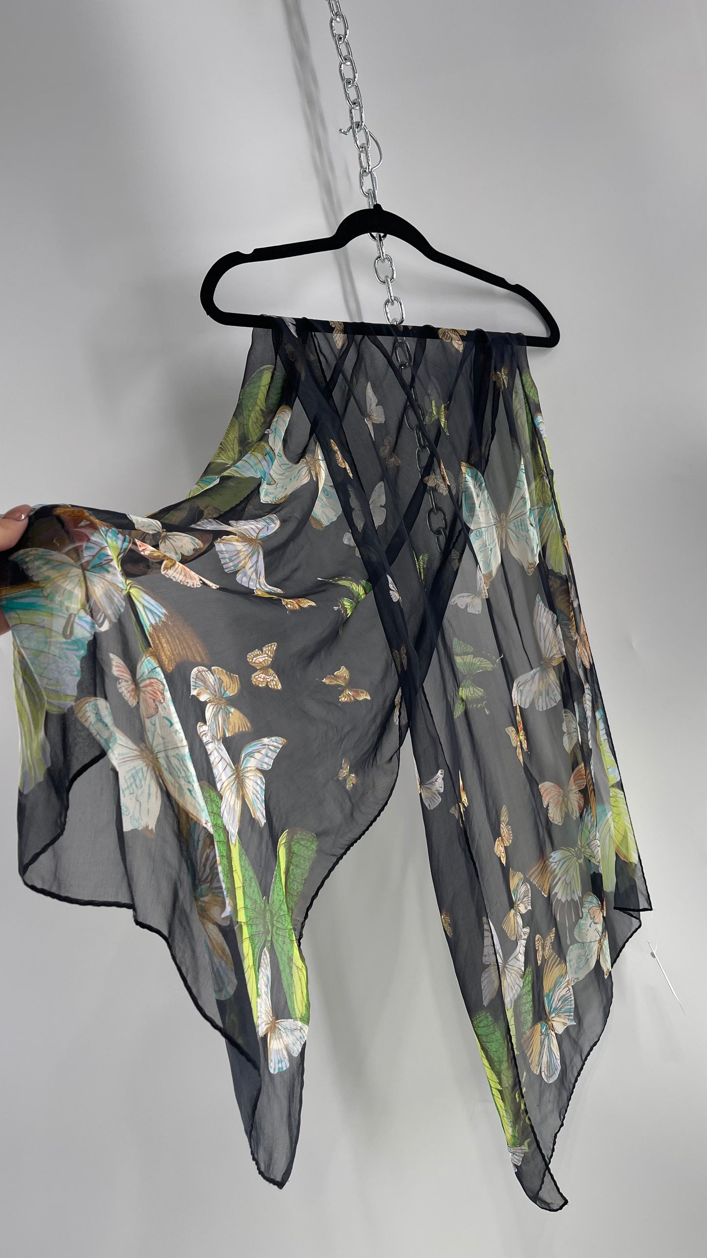 Vintage Butterfly Scarf 100% silk