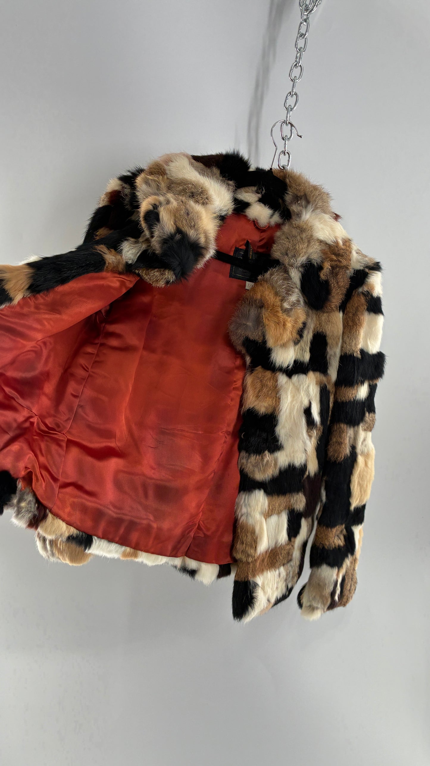 Vintage 1970s FURMOSTE Genuine French Rabbit Fur Patchwork Jacket (7/8)