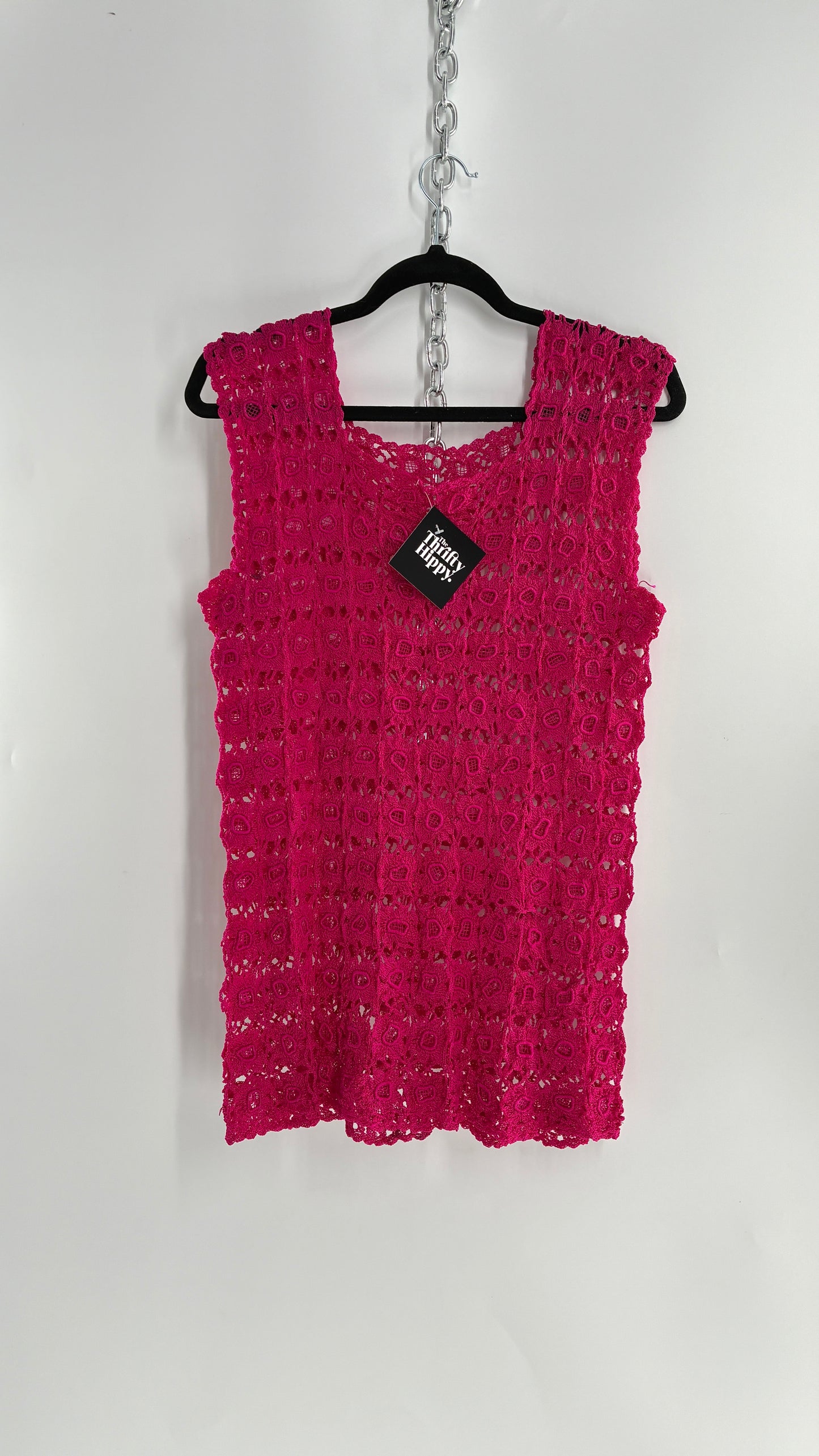 Vintage Handmade Crochet Hot Pink (Medium)