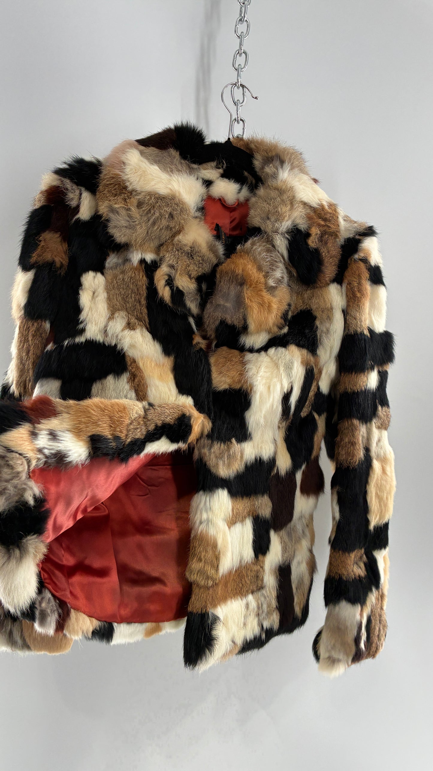 Vintage 1970s FURMOSTE Genuine French Rabbit Fur Patchwork Jacket (7/8)