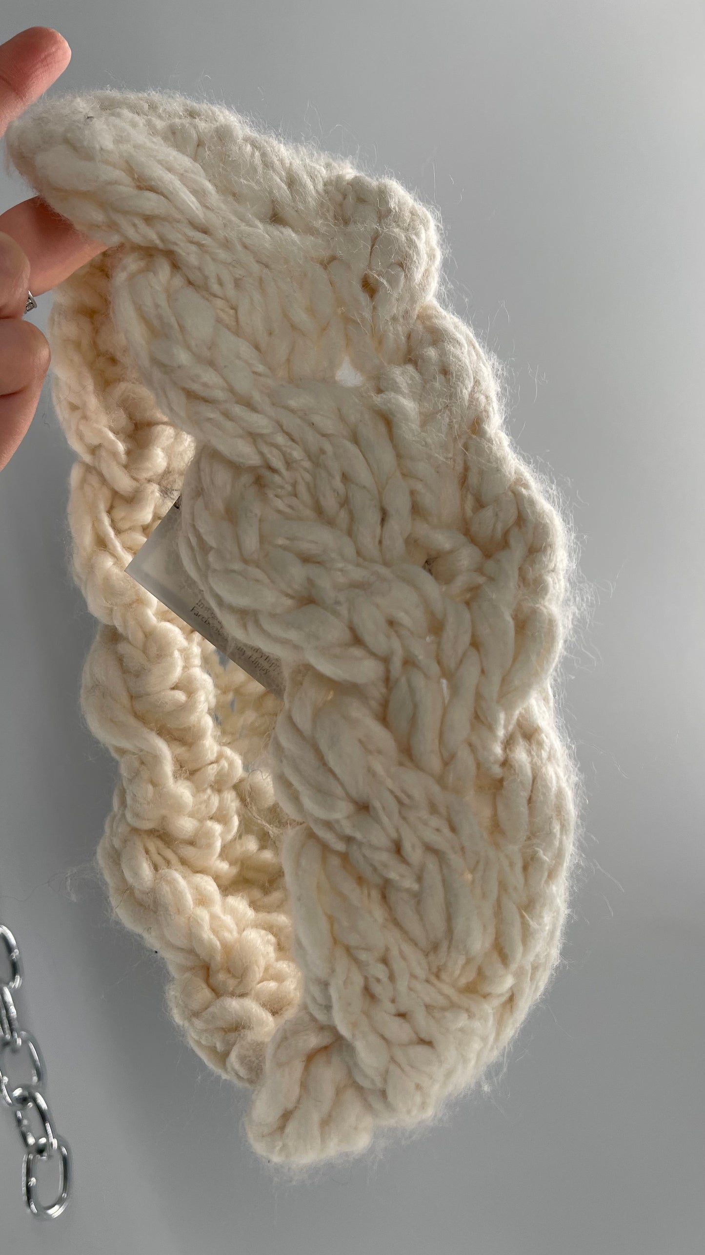 Cream Knit Braided Yarn Headband