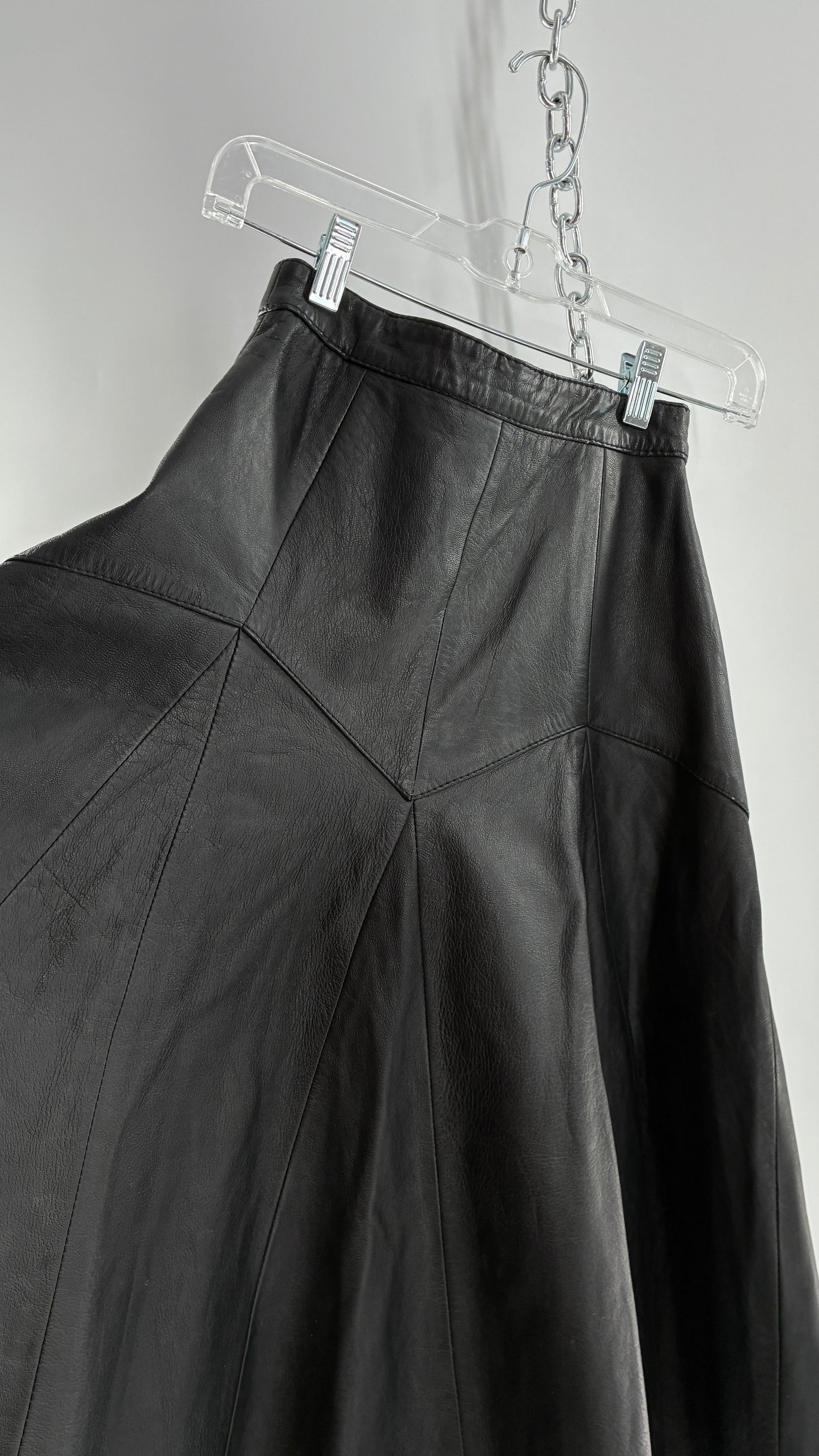 Vintage Fergs Omorro Leather Full Circle Skirt Made in Italy (XS)